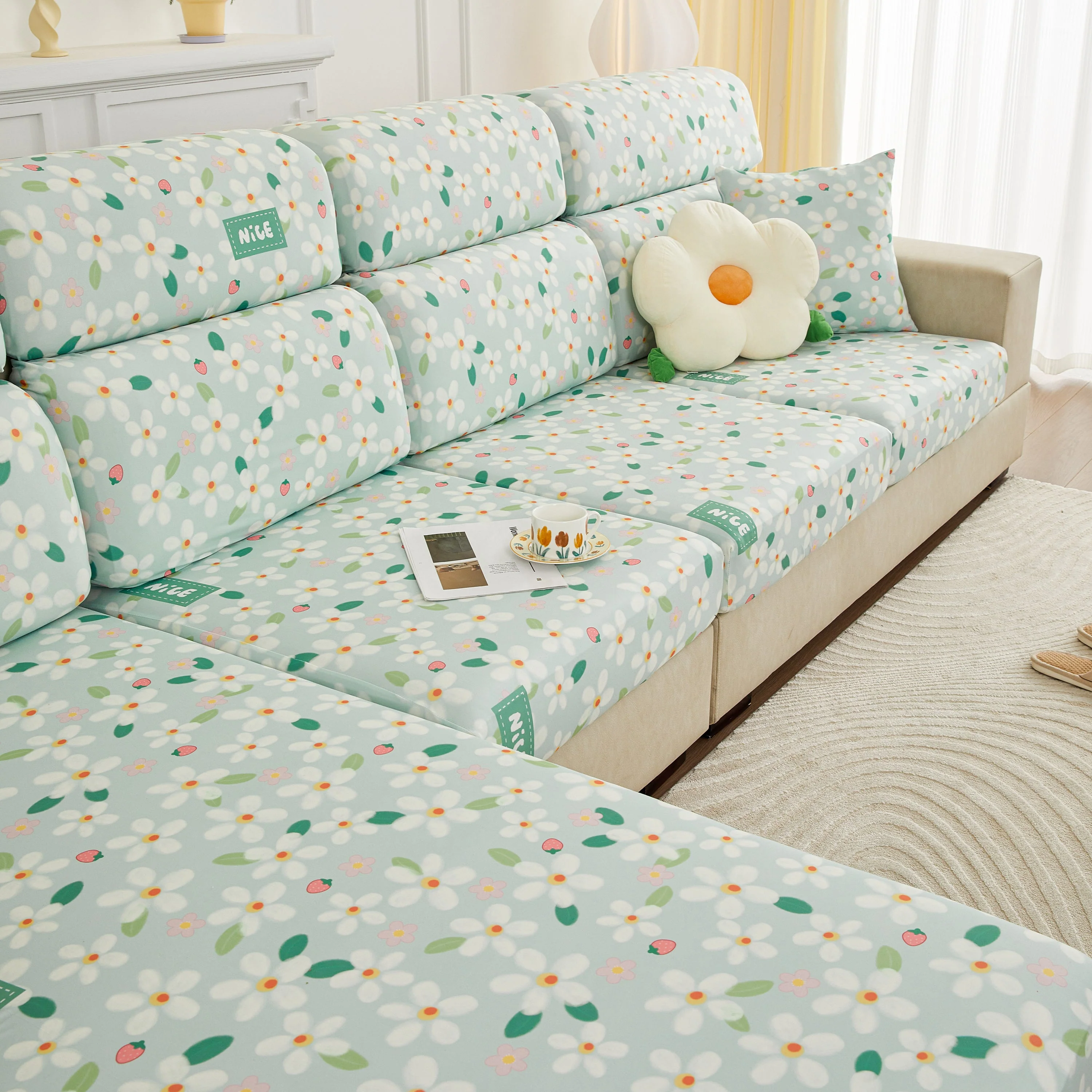 Stretch Individual Cushion Slipcovers, Furniture Protector with Elastic Bottom, Couch Cover Replacement - Image 32