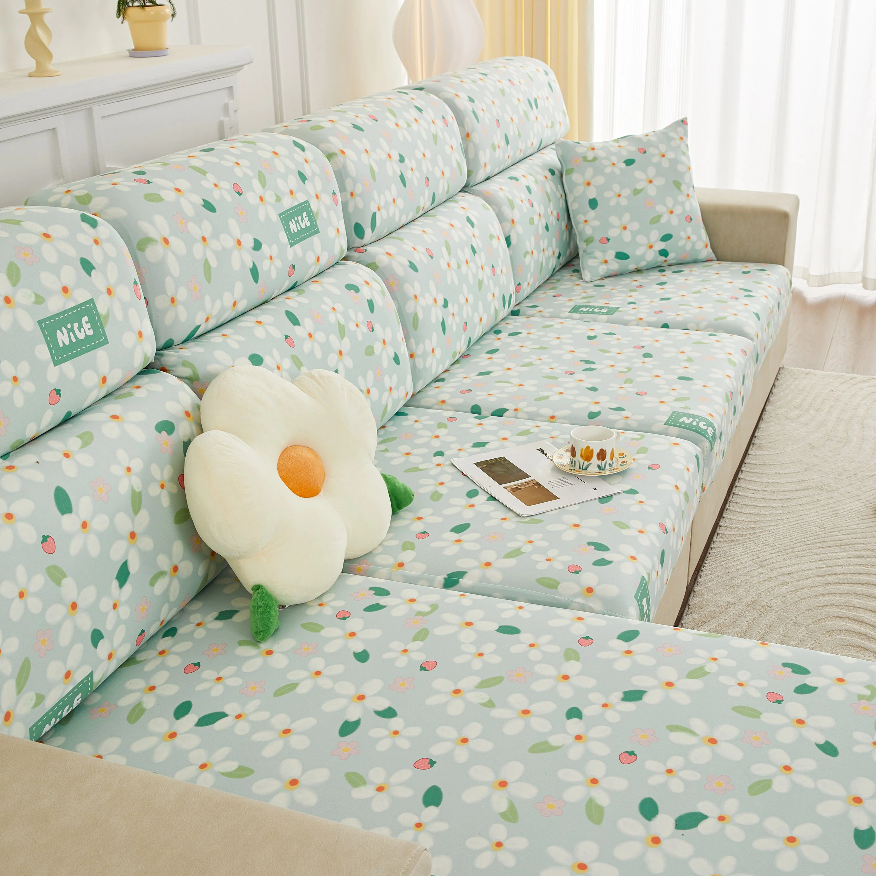 Stretch Individual Cushion Slipcovers, Furniture Protector with Elastic Bottom, Couch Cover Replacement - Image 33