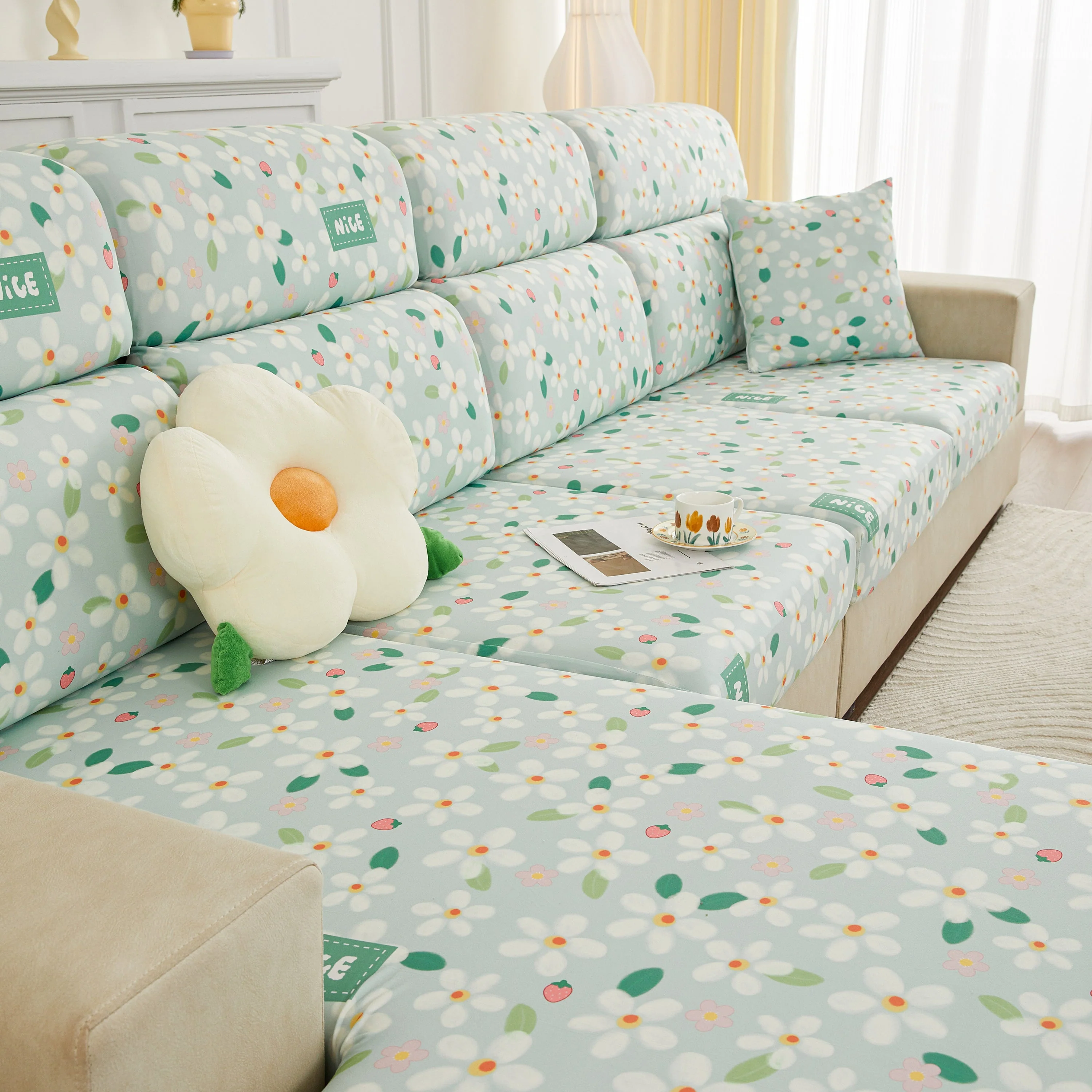 Stretch Individual Cushion Slipcovers, Furniture Protector with Elastic Bottom, Couch Cover Replacement - Image 34