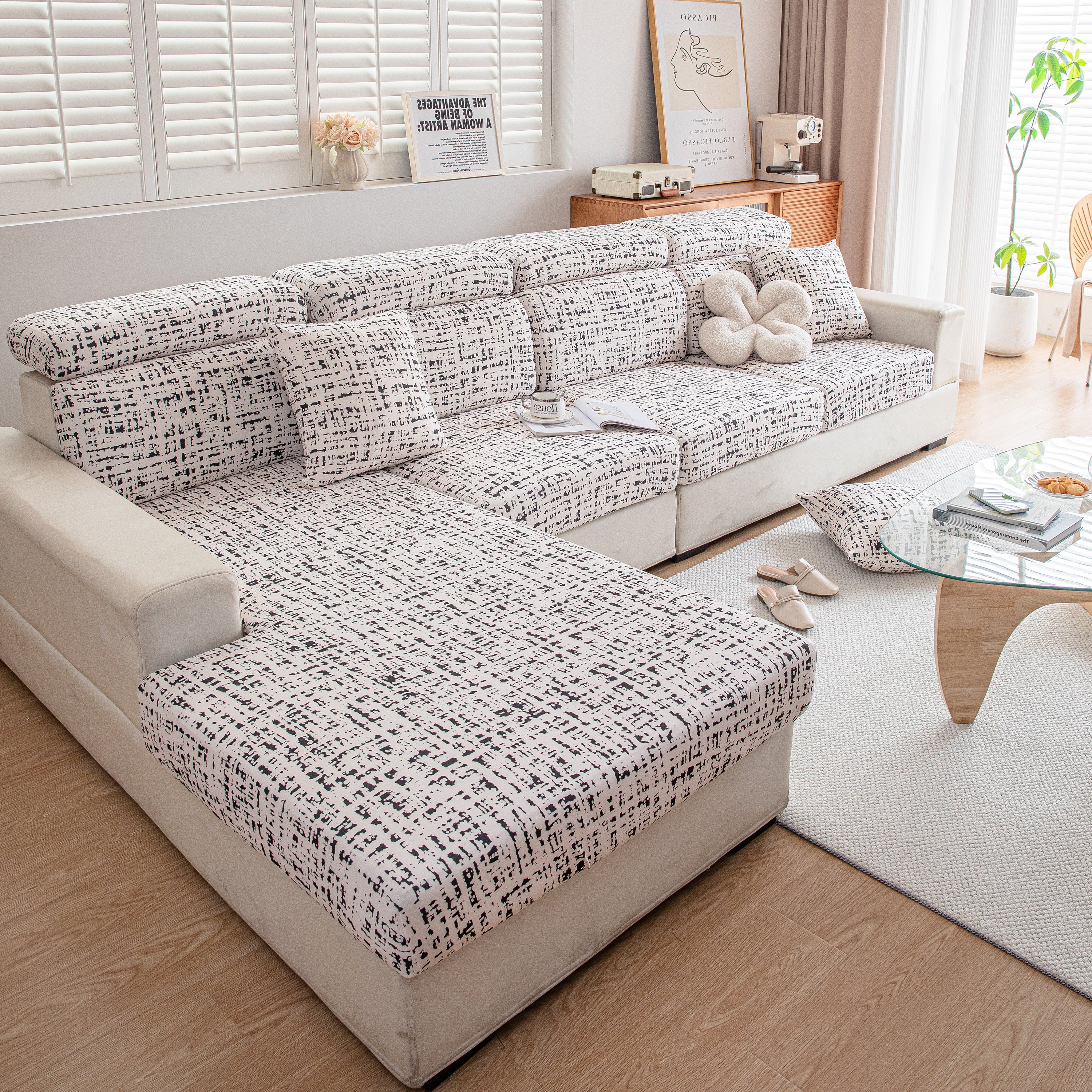 Stretch Individual Cushion Slipcovers, Furniture Protector with Elastic Bottom, Couch Cover Replacement - Image 36