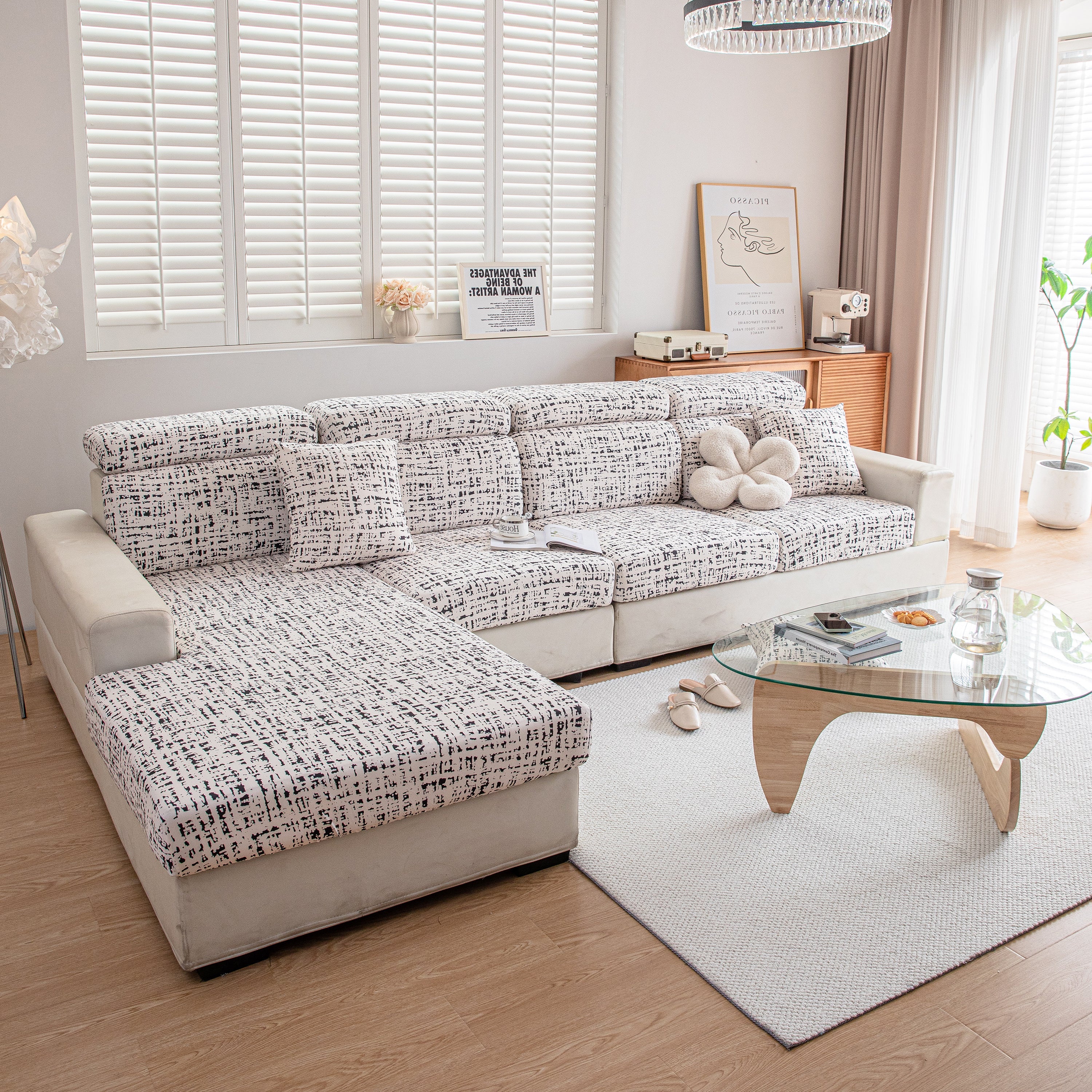 Stretch Individual Cushion Slipcovers, Furniture Protector with Elastic Bottom, Couch Cover Replacement - Image 38