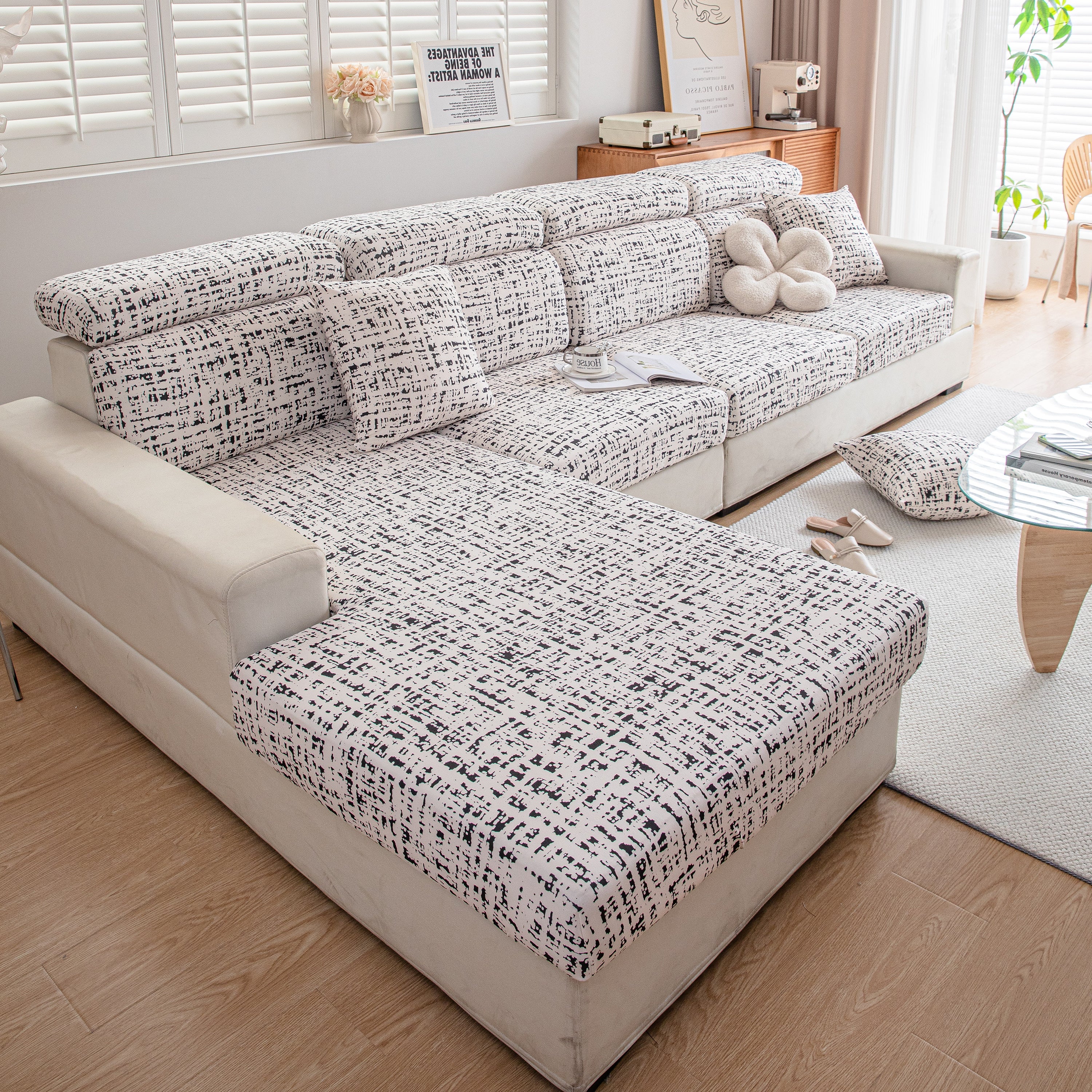 Stretch Individual Cushion Slipcovers, Furniture Protector with Elastic Bottom, Couch Cover Replacement - Image 39