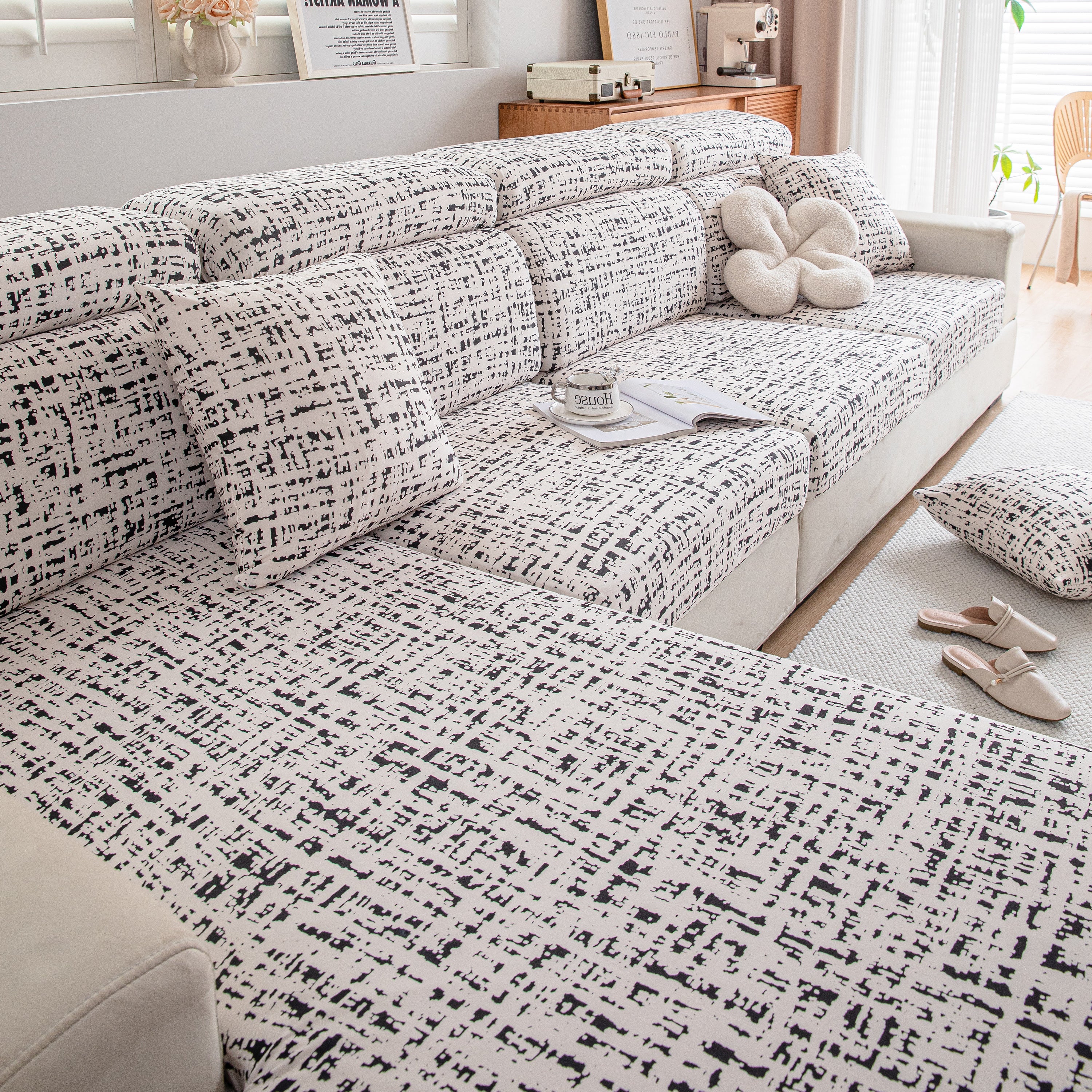 Stretch Individual Cushion Slipcovers, Furniture Protector with Elastic Bottom, Couch Cover Replacement - Image 41