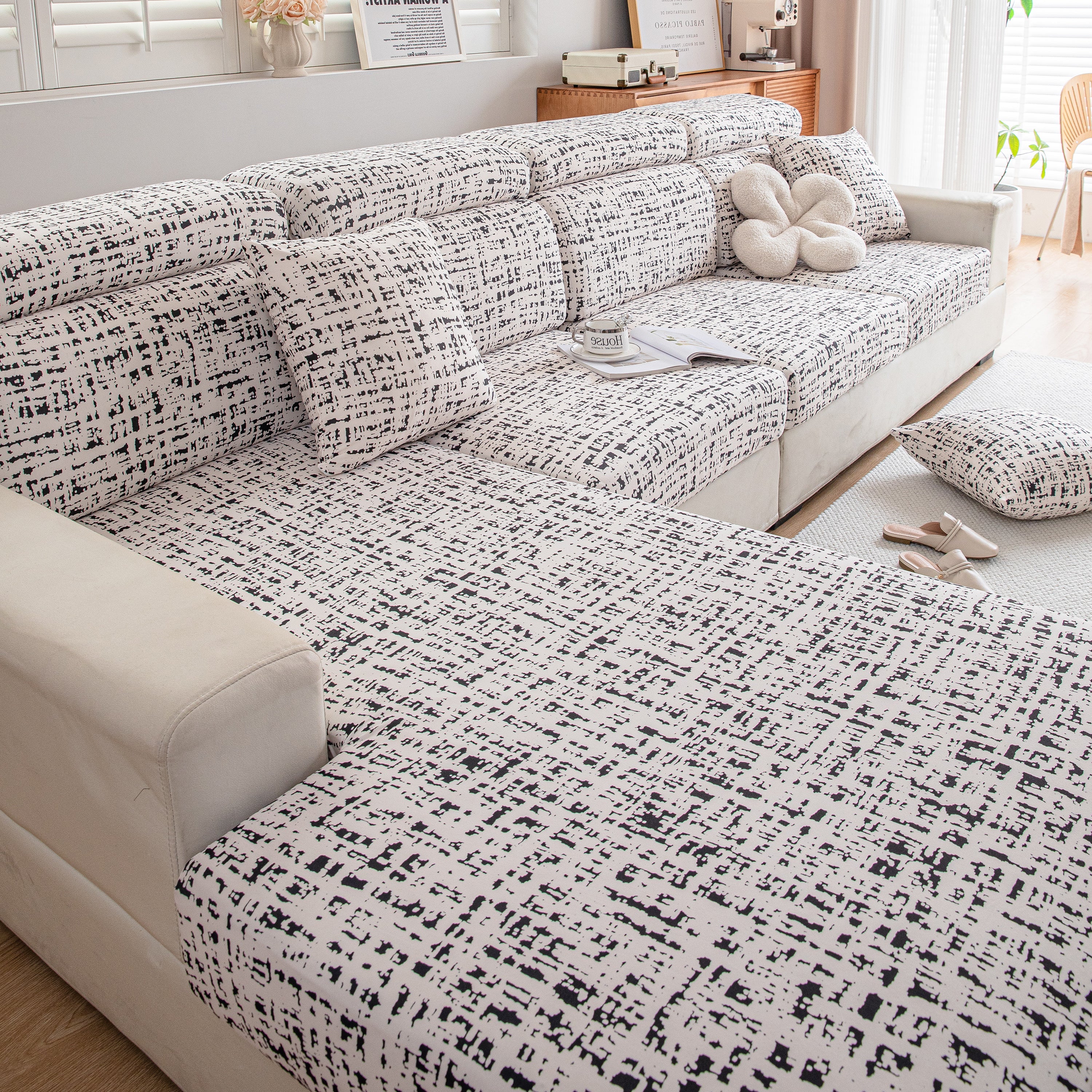 Stretch Individual Cushion Slipcovers, Furniture Protector with Elastic Bottom, Couch Cover Replacement - Image 43
