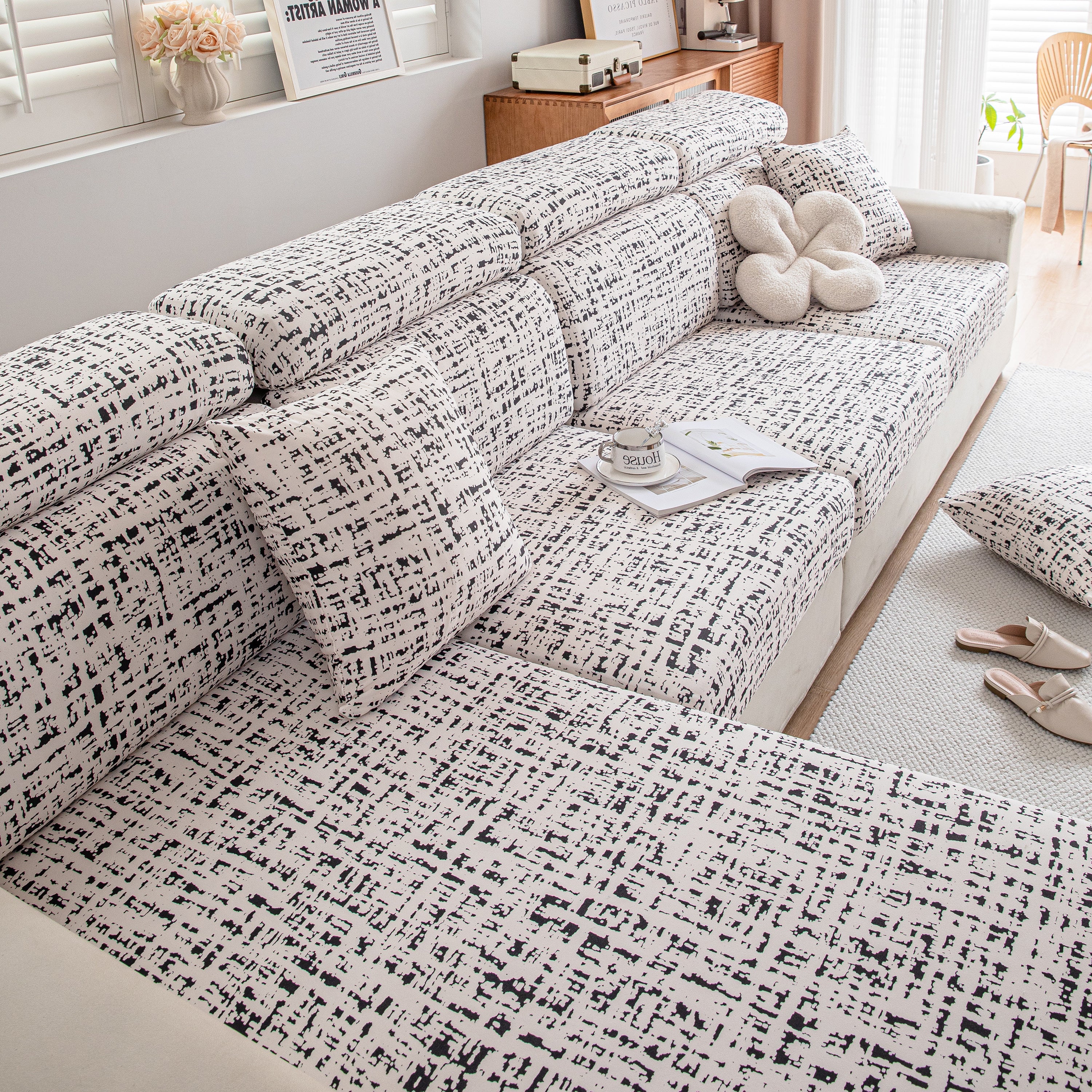 Stretch Individual Cushion Slipcovers, Furniture Protector with Elastic Bottom, Couch Cover Replacement - Image 46
