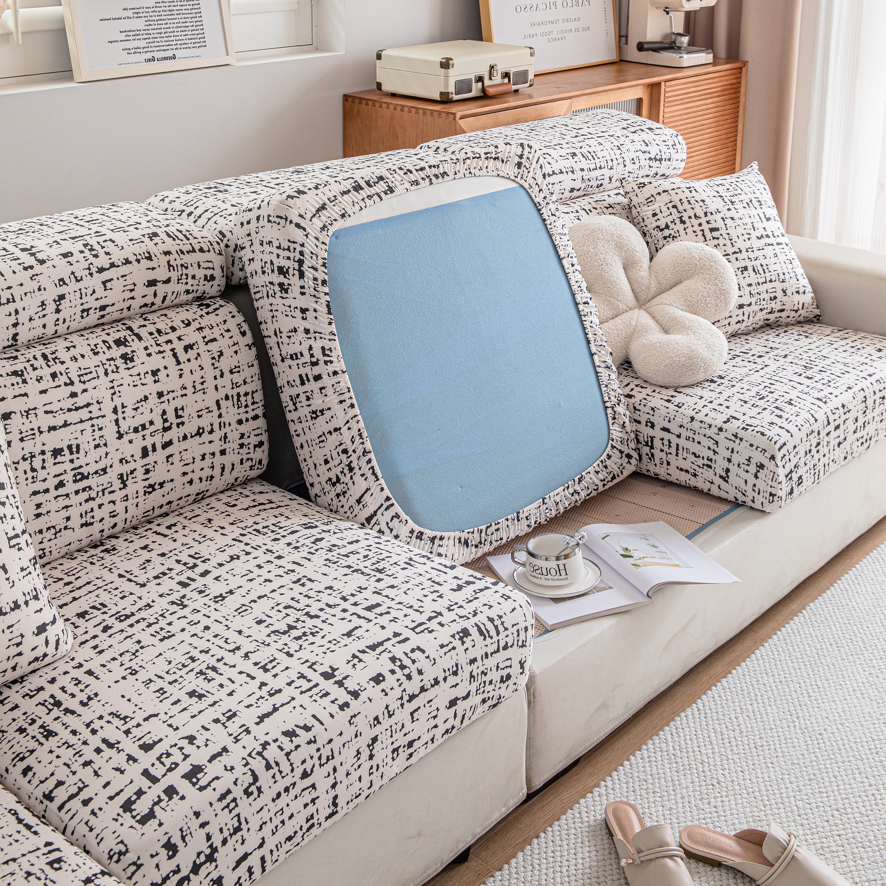 Stretch Individual Cushion Slipcovers, Furniture Protector with Elastic Bottom, Couch Cover Replacement - Image 58