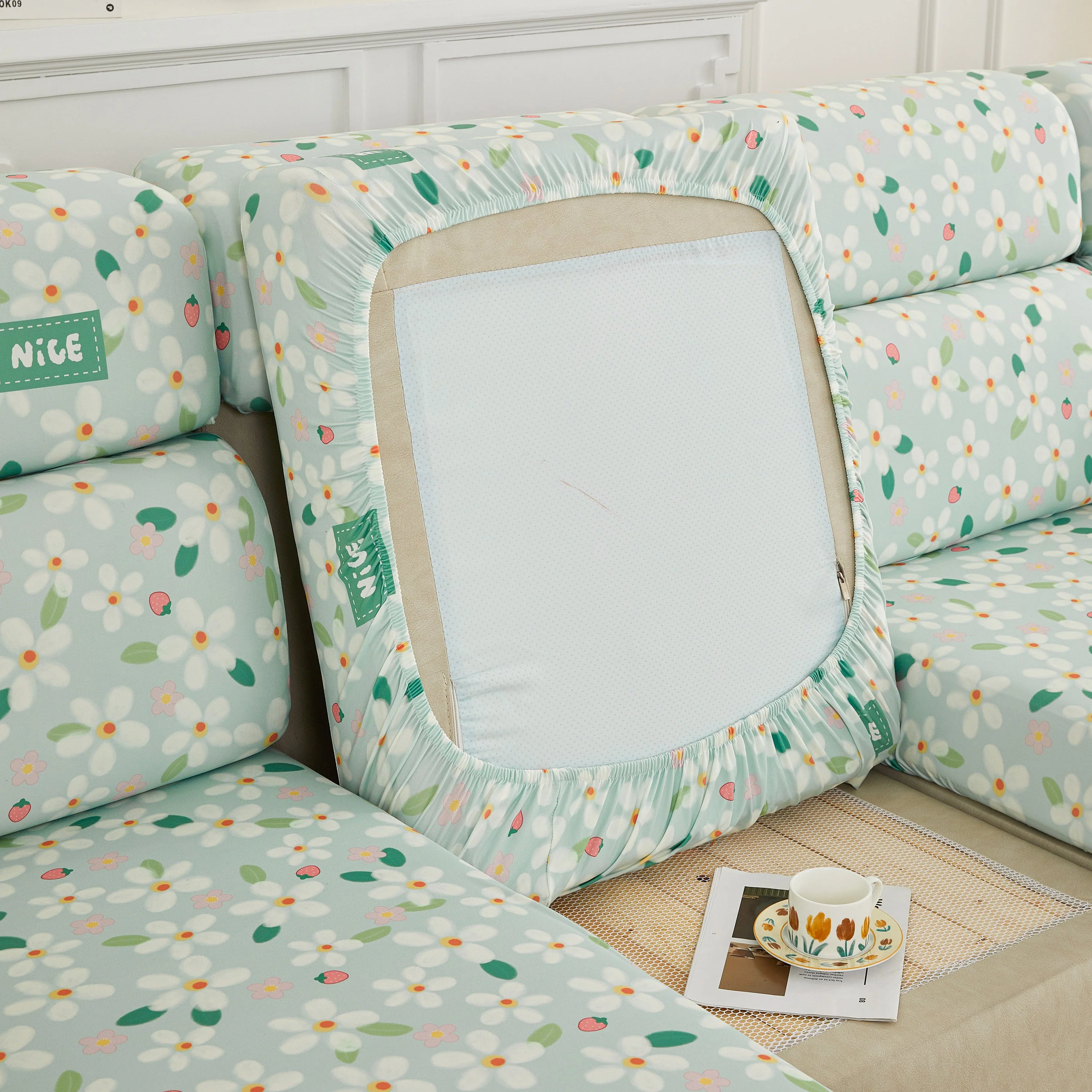 Stretch Individual Cushion Slipcovers, Furniture Protector with Elastic Bottom, Couch Cover Replacement - Image 7