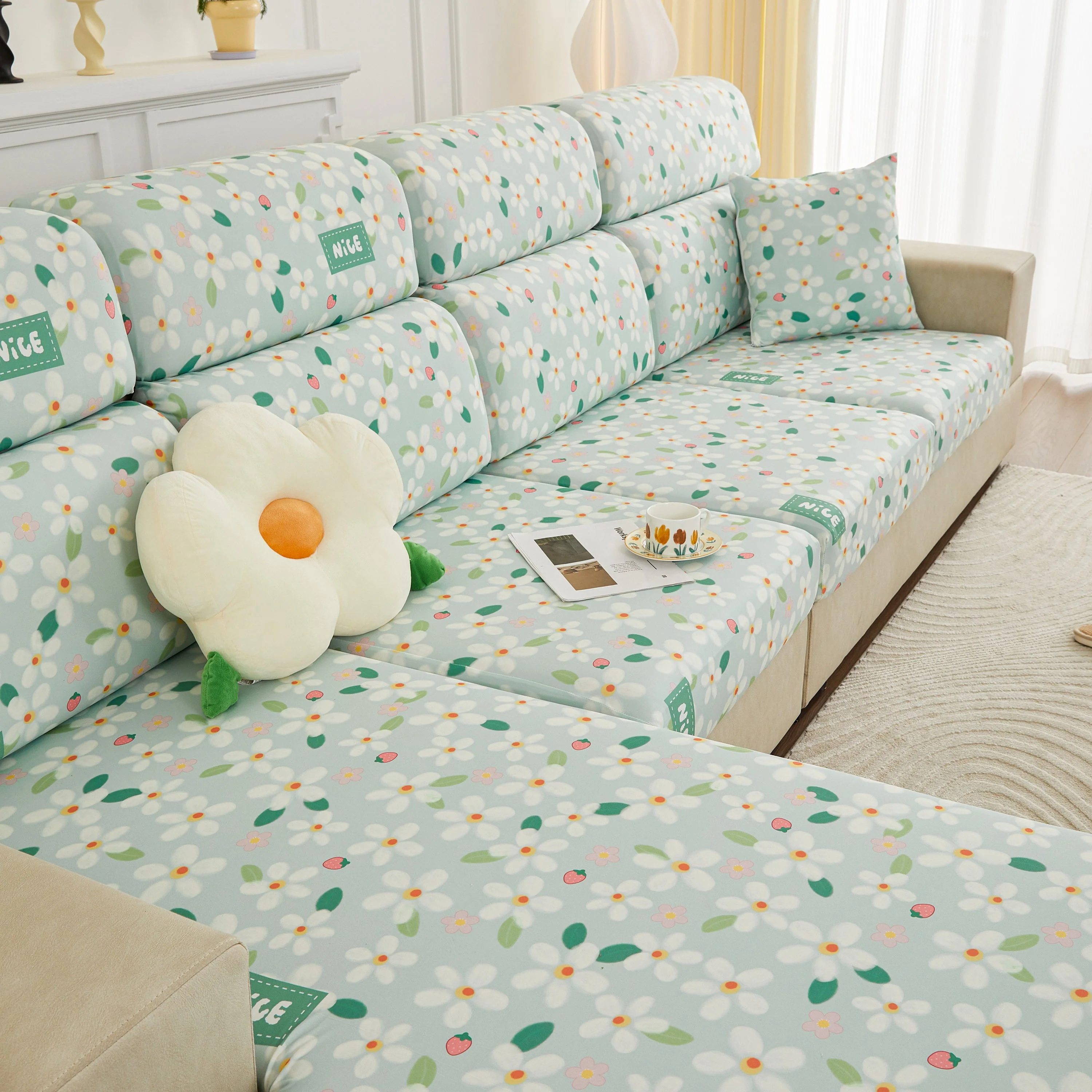 Stretch Individual Cushion Slipcovers, Furniture Protector with Elastic Bottom, Couch Cover Replacement - Image 8