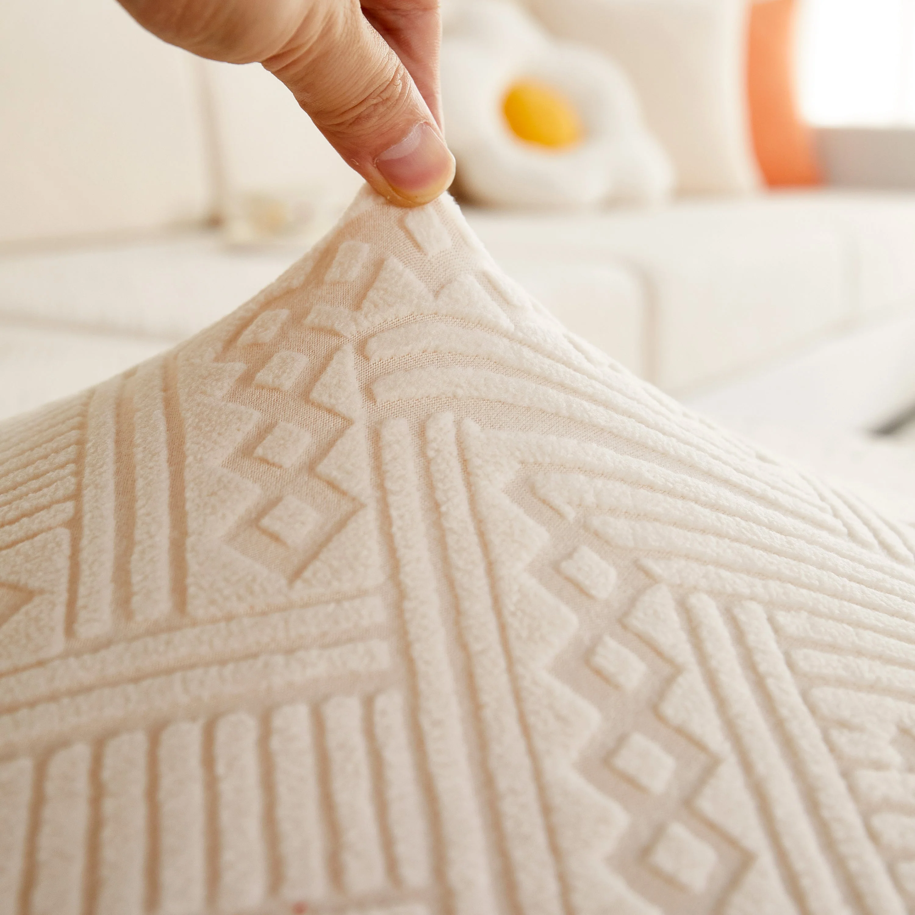 Stretch Jacquard Fleece Settee Cushion Covers, Stylish Non Slip Couch Cushion Covers for Sectional Sofas - Image 38