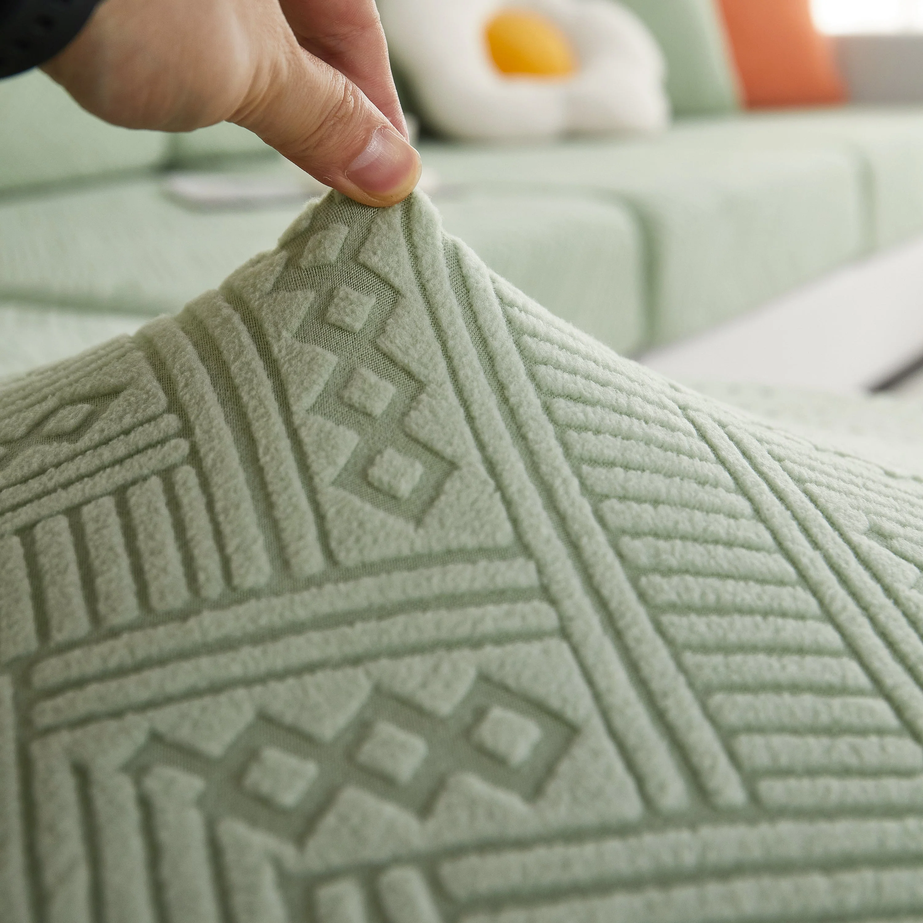 Stretch Jacquard Fleece Settee Cushion Covers, Stylish Non Slip Couch Cushion Covers for Sectional Sofas - Image 95