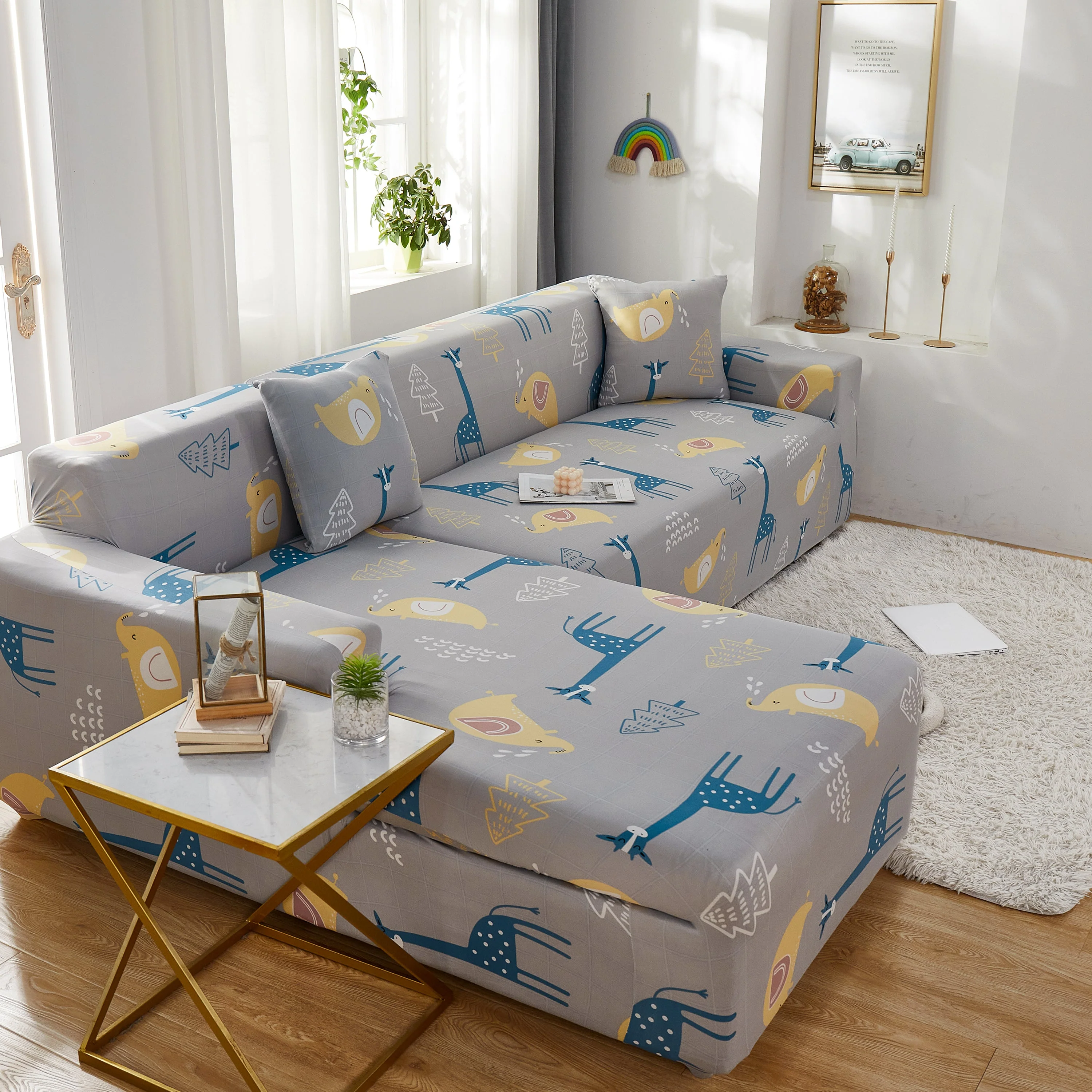 Stretch Slipcover for L Shape Sectional Sofa, Durable & Washable Furniture Protector with Elastic Bottom - Great for Pets & Kids - Image 10