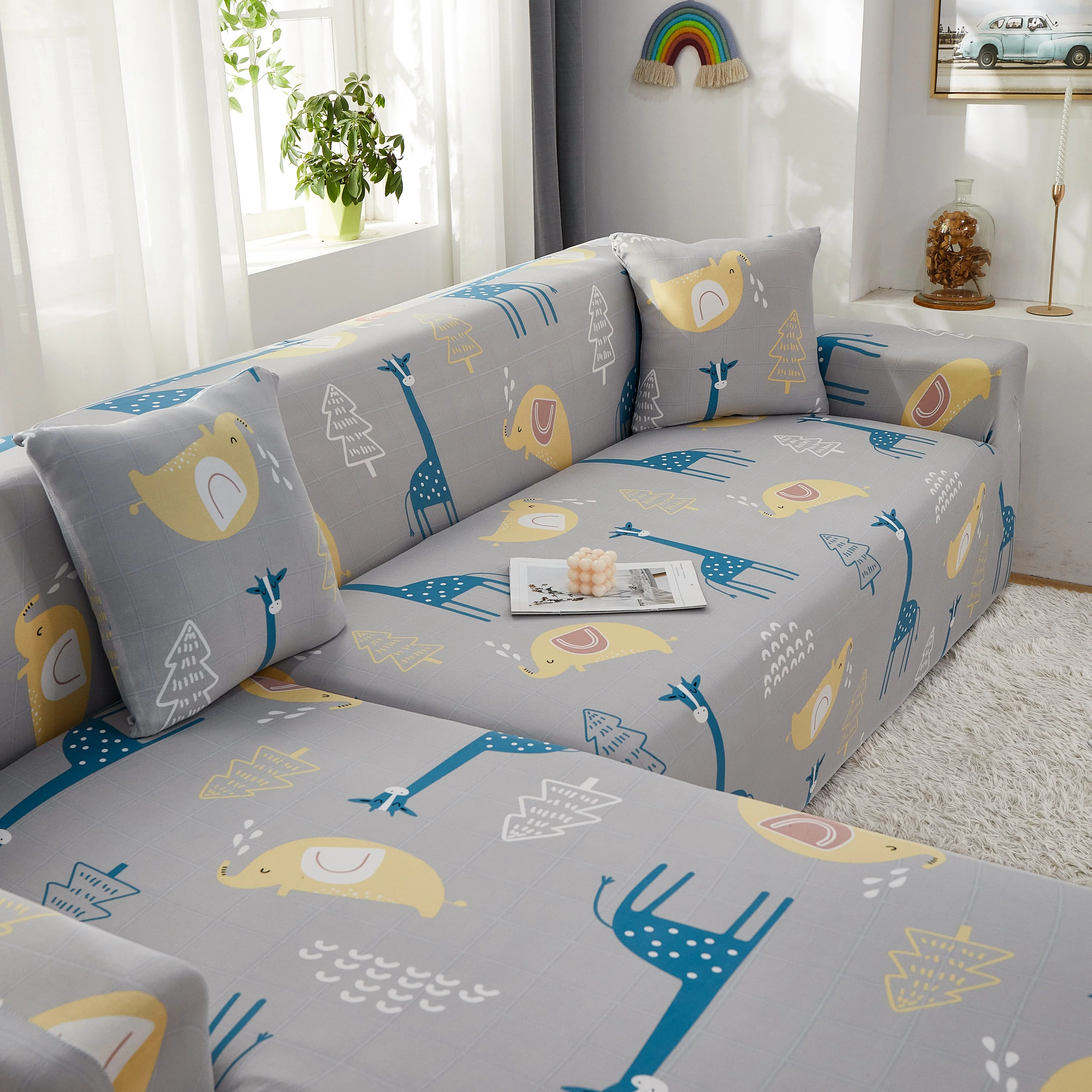 Stretch Slipcover for L Shape Sectional Sofa, Durable & Washable Furniture Protector with Elastic Bottom - Great for Pets & Kids - Image 11