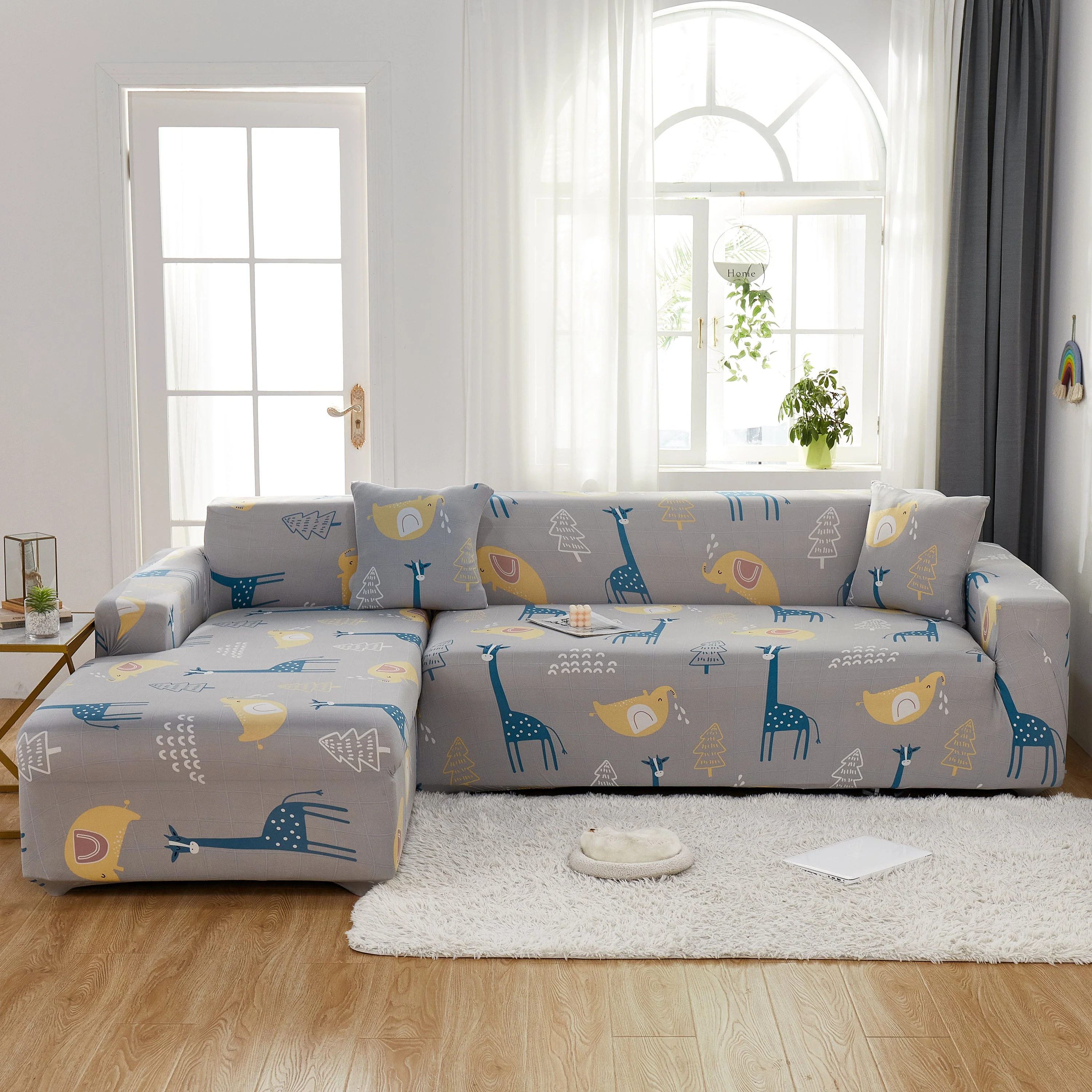 Stretch Slipcover for L Shape Sectional Sofa, Durable & Washable Furniture Protector with Elastic Bottom - Great for Pets & Kids - Image 2