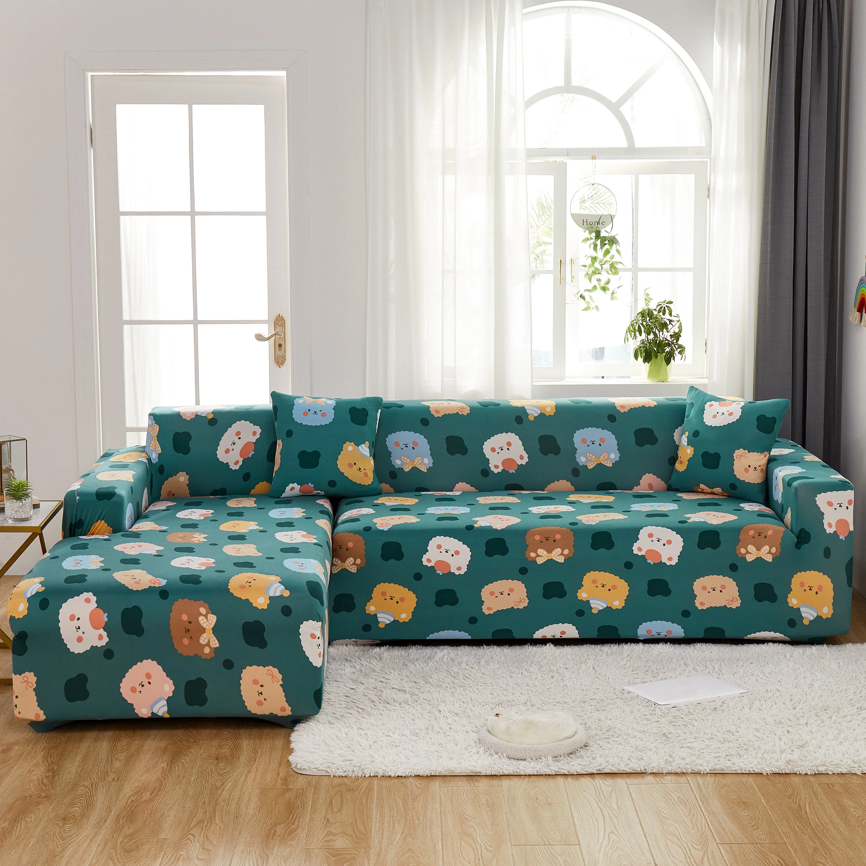 Stretch Sofa Covers for Sectional Couch, Washable Non Slip Slipcovers with Pillowcases - Image 12