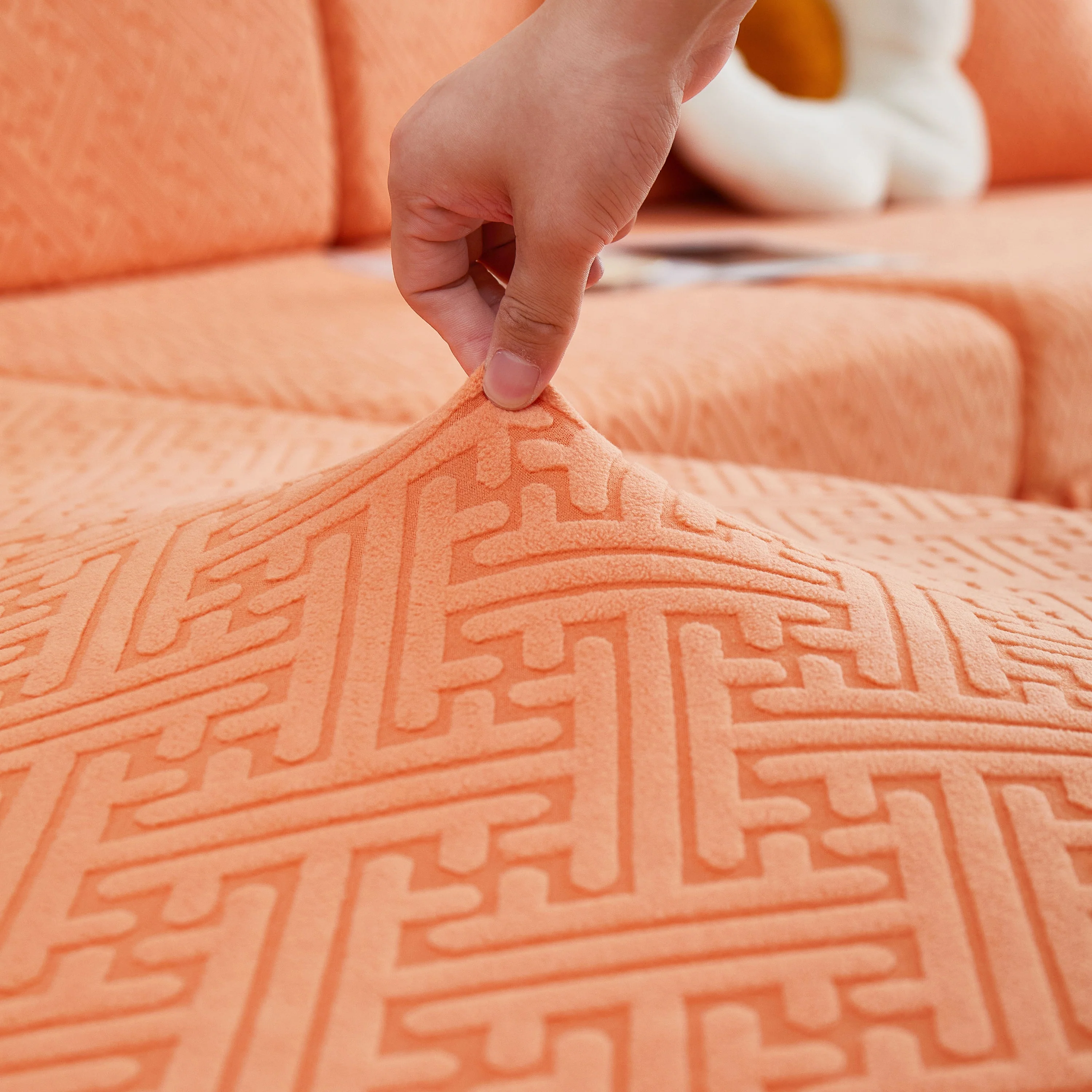 Stretch Sofa Covers with Skirt for Couch Seat and Cushion, Chaise, Sectional, 1/2/3/4 Seater Sofas - Image 3