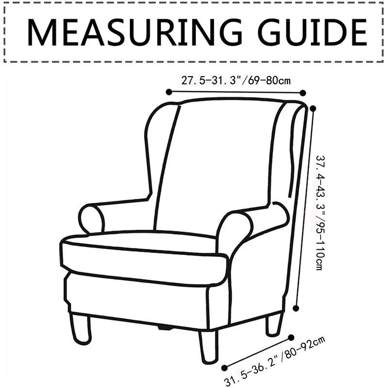 Stretch Spandex Nordic Floral Removable Wing Chair Cover, Relaxing Seat Covers Slipcovers for Armchairs - Image 2