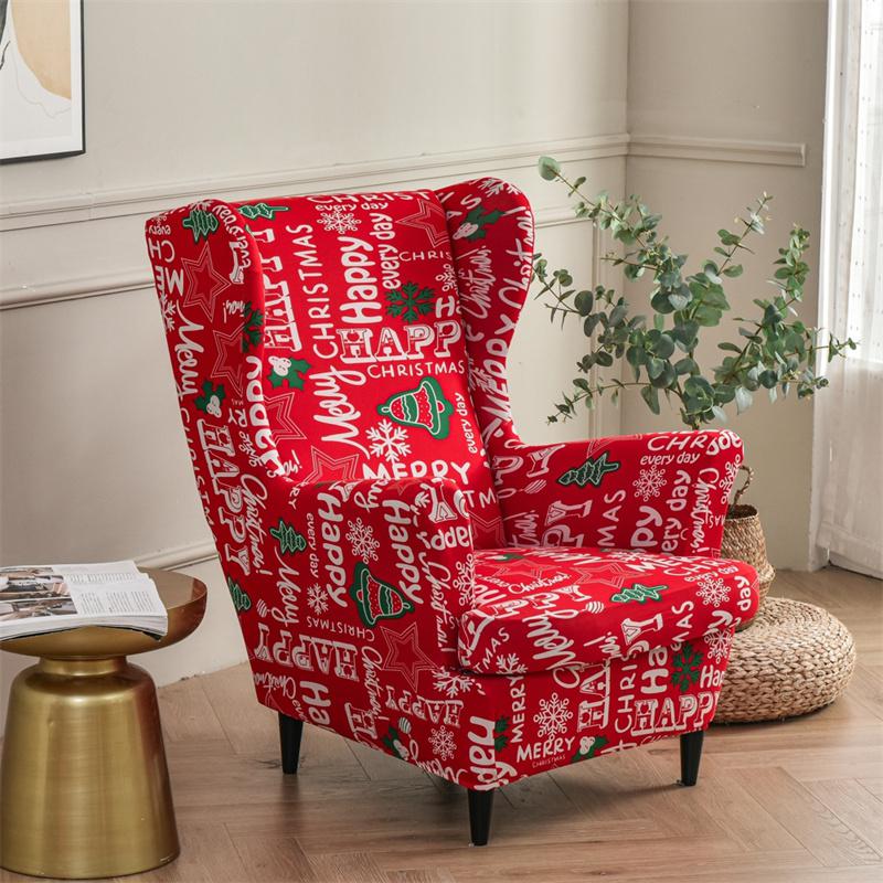 Stretch Spandex Nordic Floral Removable Wing Chair Cover, Relaxing Seat Covers Slipcovers for Armchairs - Image 24