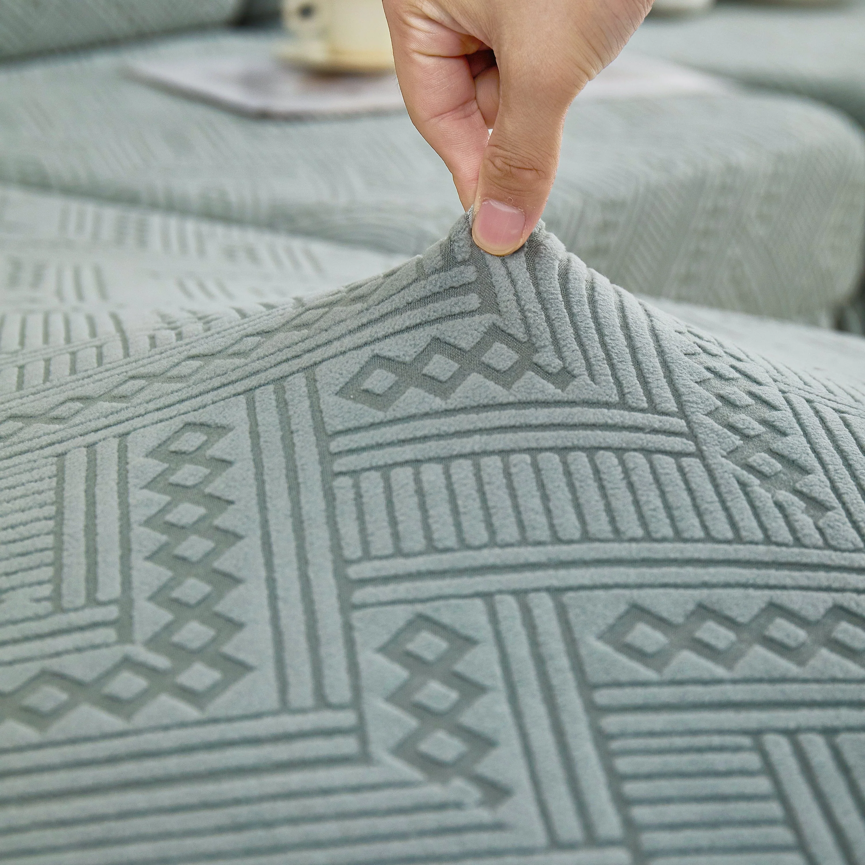 Stretchable Chaise Lounge Sofa Covers and Couch Seat Covers with Skirt for Sectional Couches - Image 142