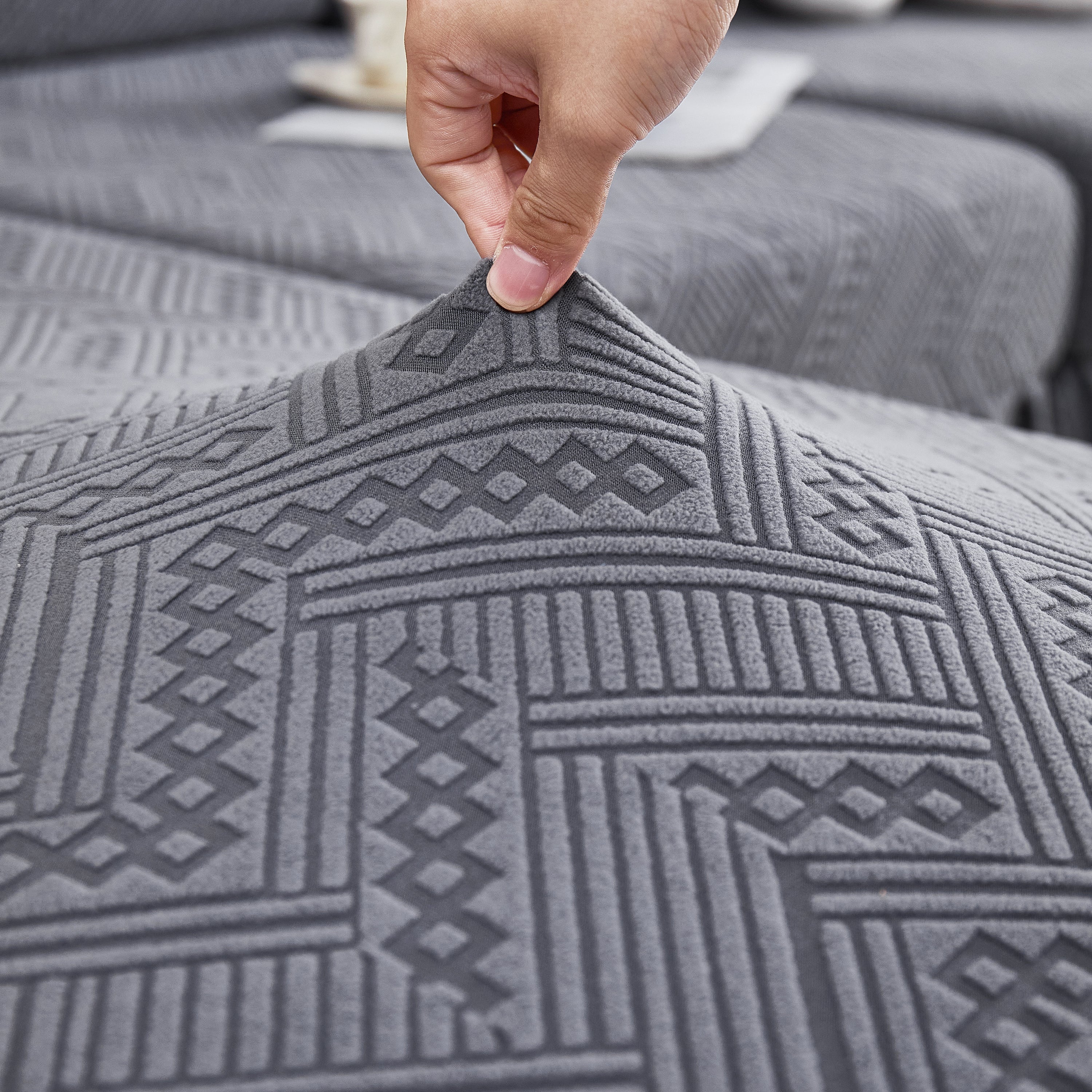 Stretchable Chaise Lounge Sofa Covers and Couch Seat Covers with Skirt for Sectional Couches - Image 3
