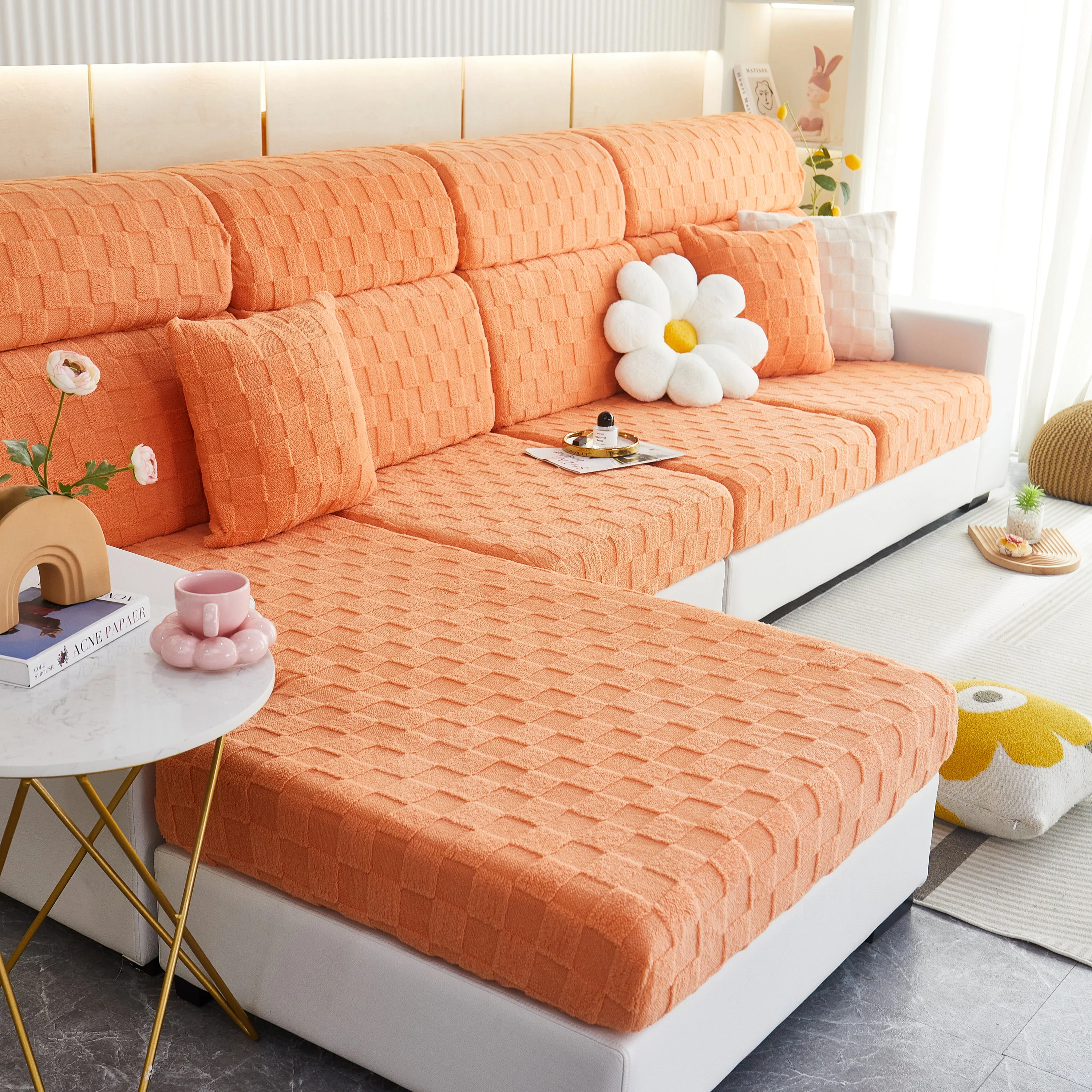 Stretchable Cotton Velvet Sofa Cover Furniture Covers for Pets Slipcovers and Couch Cushion Covers - Image 10