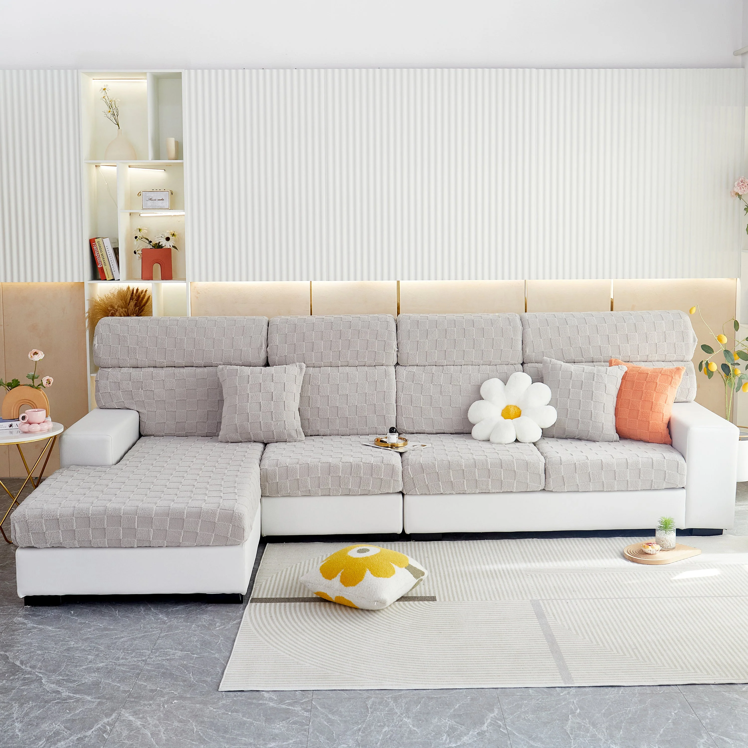 Stretchable Cotton Velvet Sofa Cover Furniture Covers for Pets Slipcovers and Couch Cushion Covers - Image 14