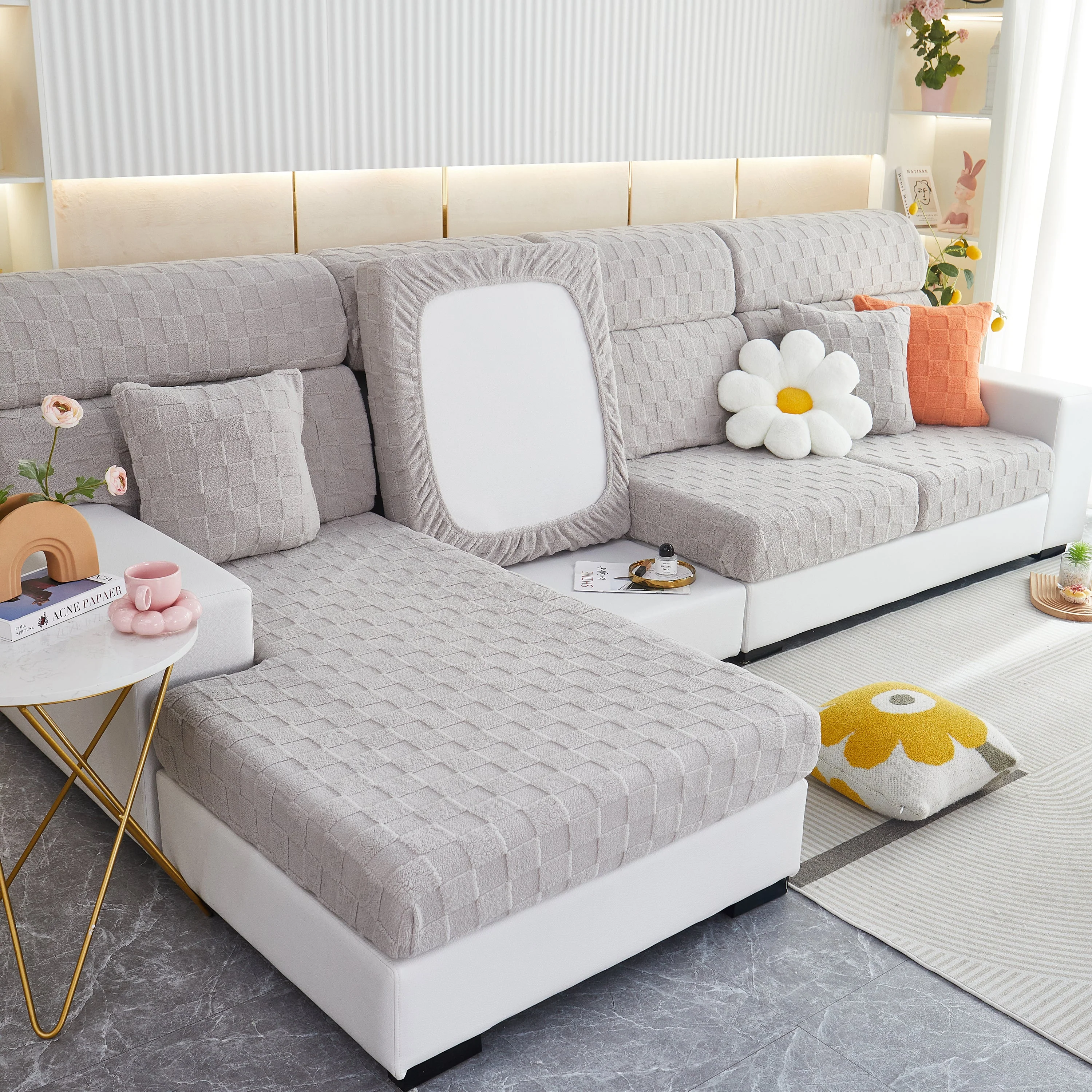 Stretchable Cotton Velvet Sofa Cover Furniture Covers for Pets Slipcovers and Couch Cushion Covers - Image 16