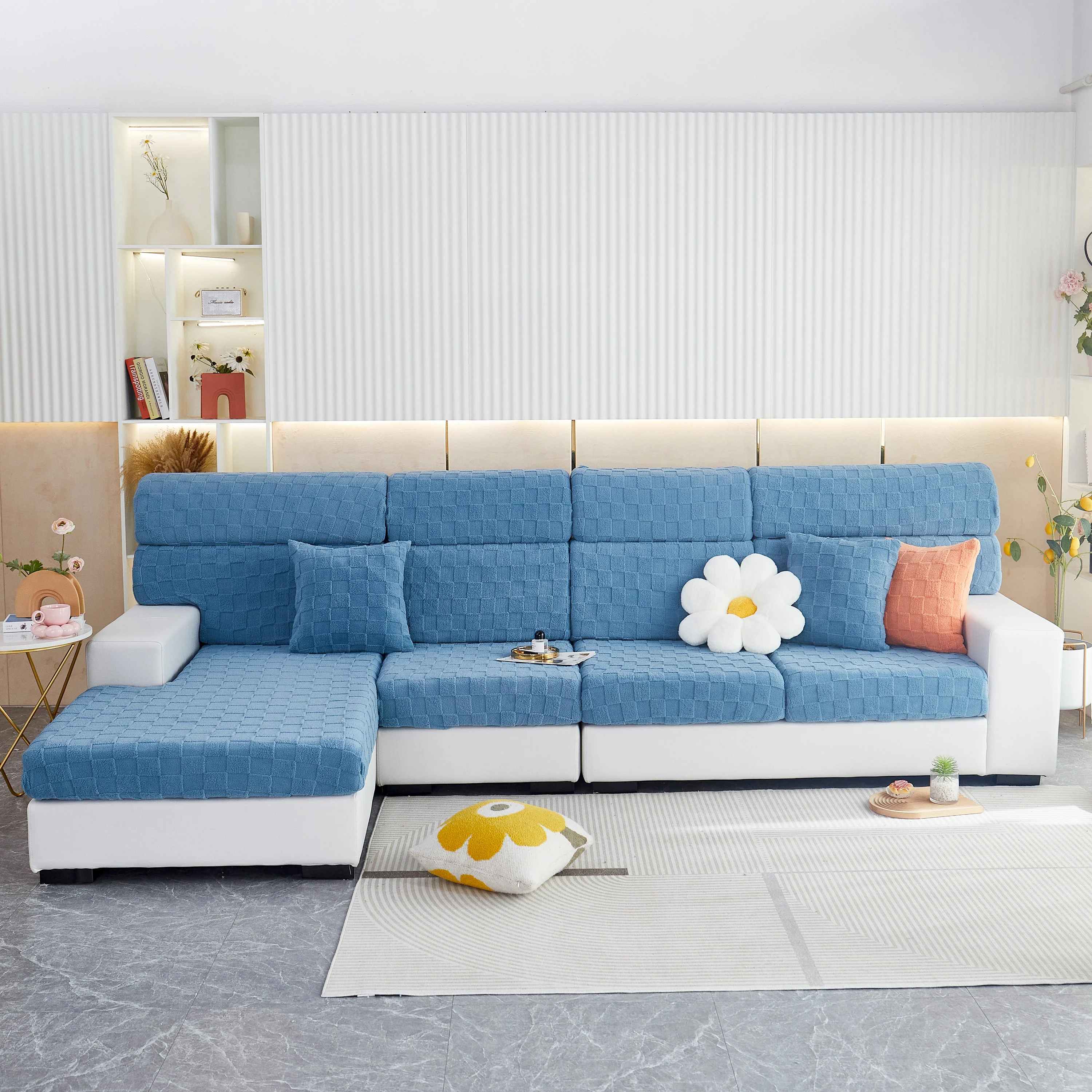 Stretchable Cotton Velvet Sofa Cover Furniture Covers for Pets Slipcovers and Couch Cushion Covers - Image 28