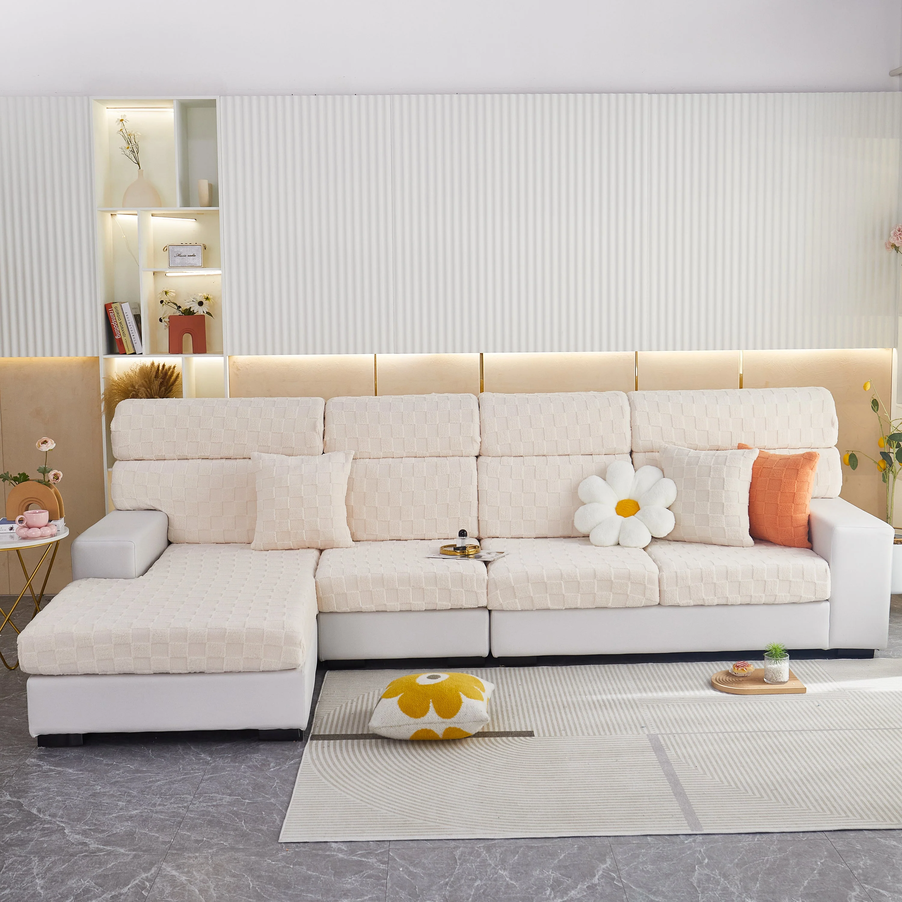 Stretchable Cotton Velvet Sofa Cover Furniture Covers for Pets Slipcovers and Couch Cushion Covers - Image 35