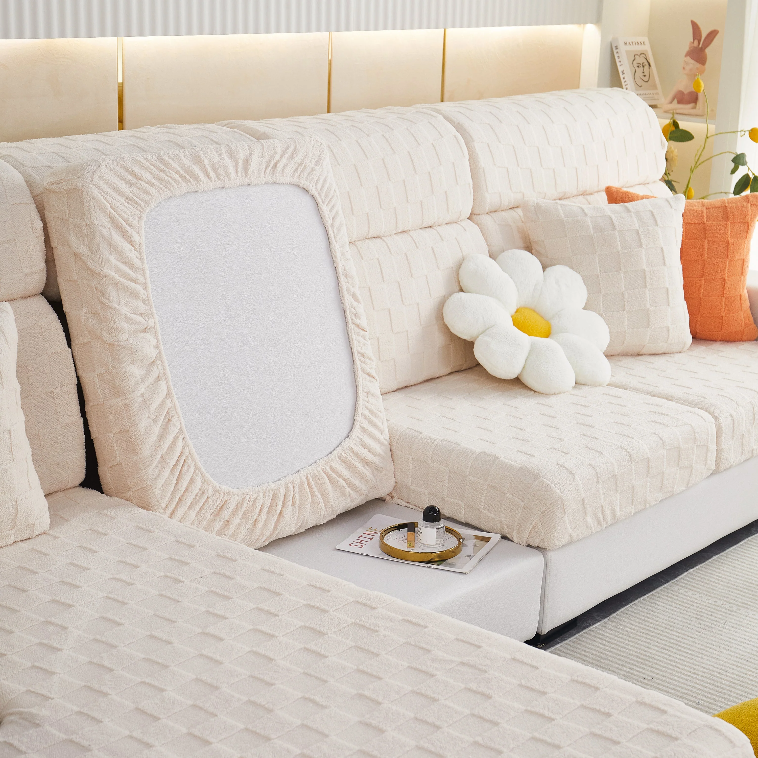 Stretchable Cotton Velvet Sofa Cover Furniture Covers for Pets Slipcovers and Couch Cushion Covers - Image 37