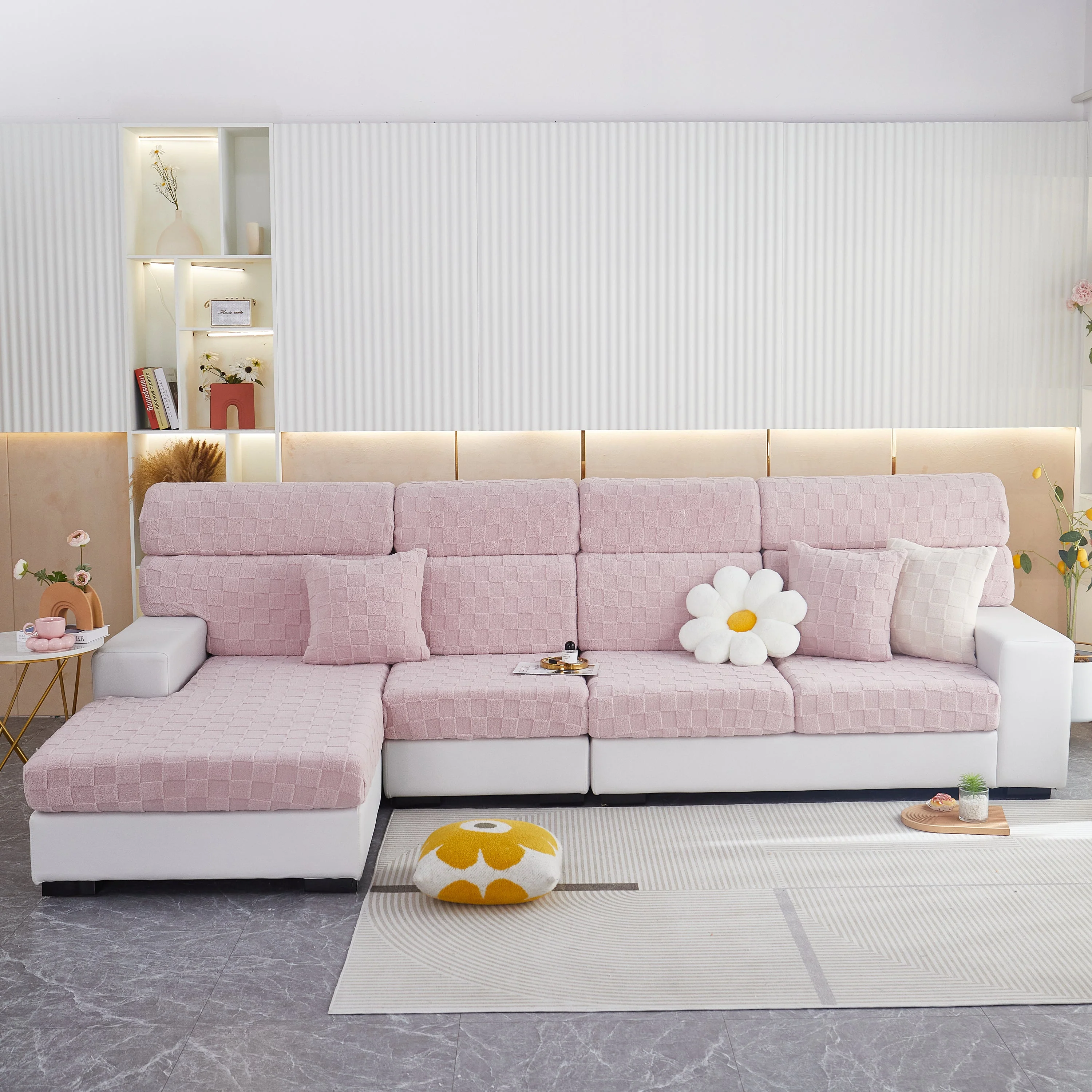 Stretchable Cotton Velvet Sofa Cover Furniture Covers for Pets Slipcovers and Couch Cushion Covers - Image 42