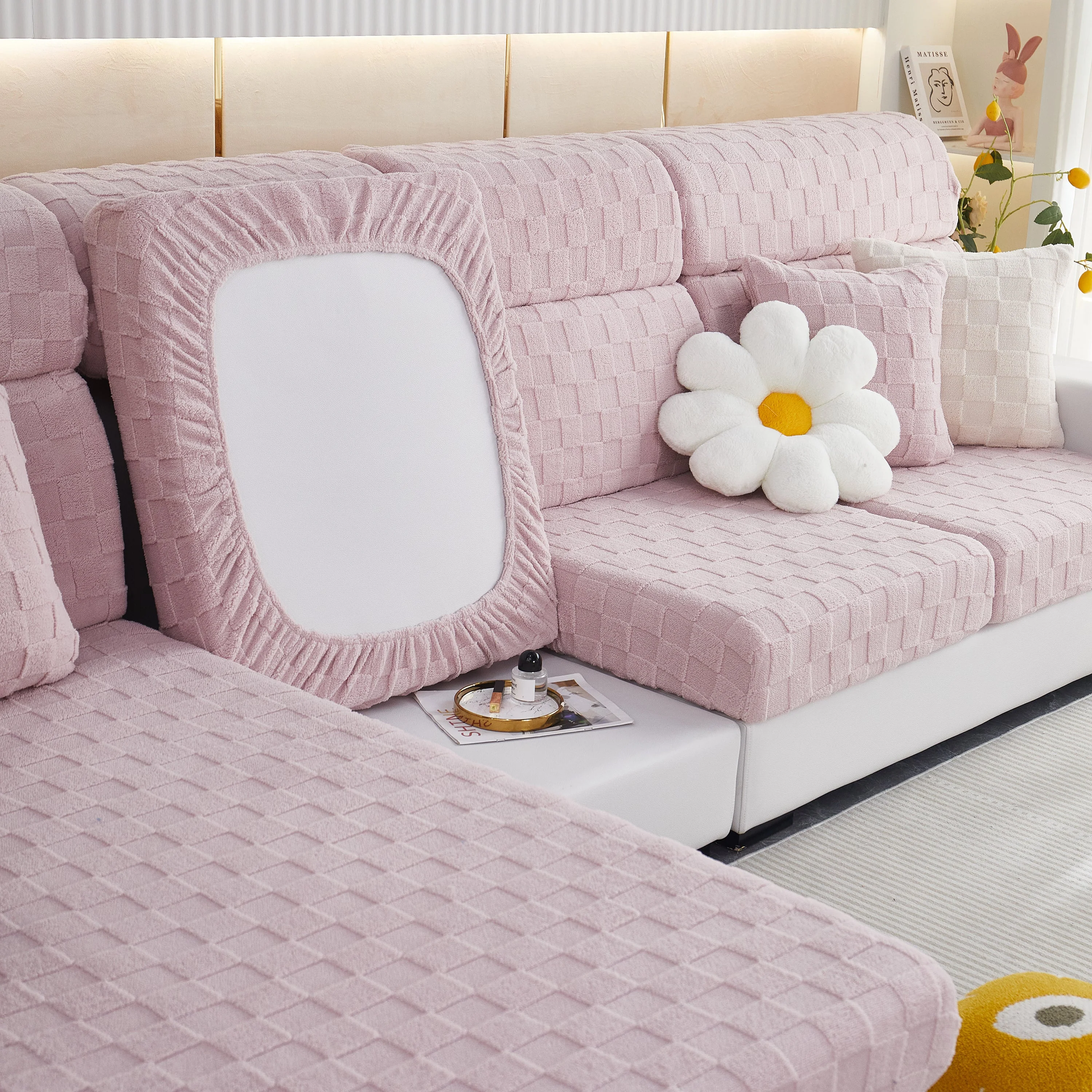 Stretchable Cotton Velvet Sofa Cover Furniture Covers for Pets Slipcovers and Couch Cushion Covers - Image 44
