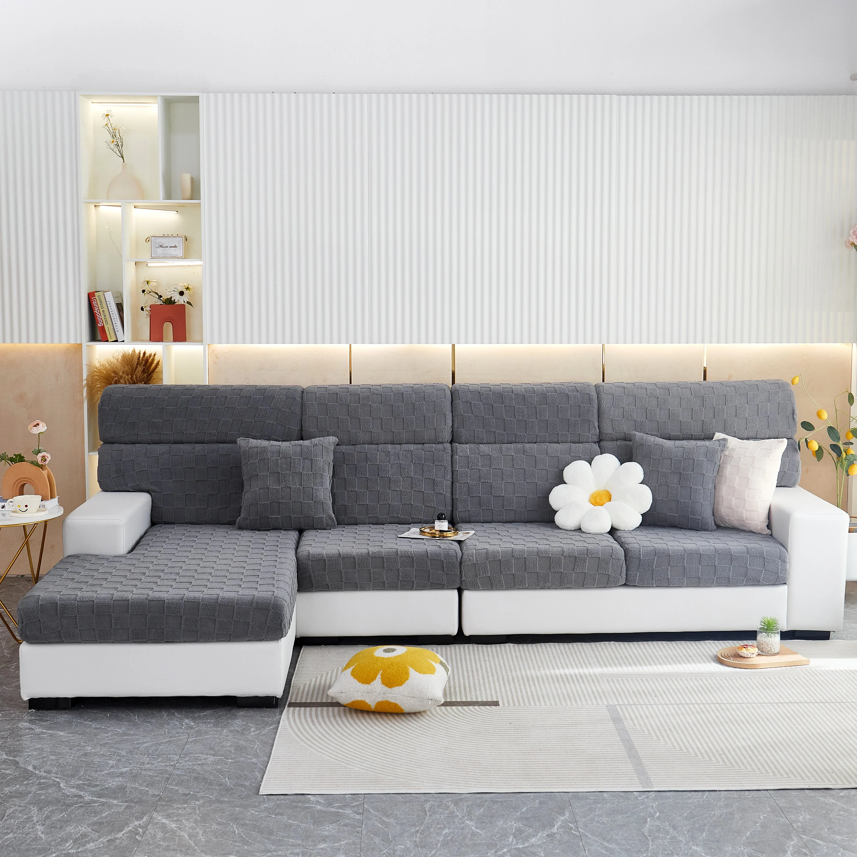Stretchable Cotton Velvet Sofa Cover Furniture Covers for Pets Slipcovers and Couch Cushion Covers - Image 49