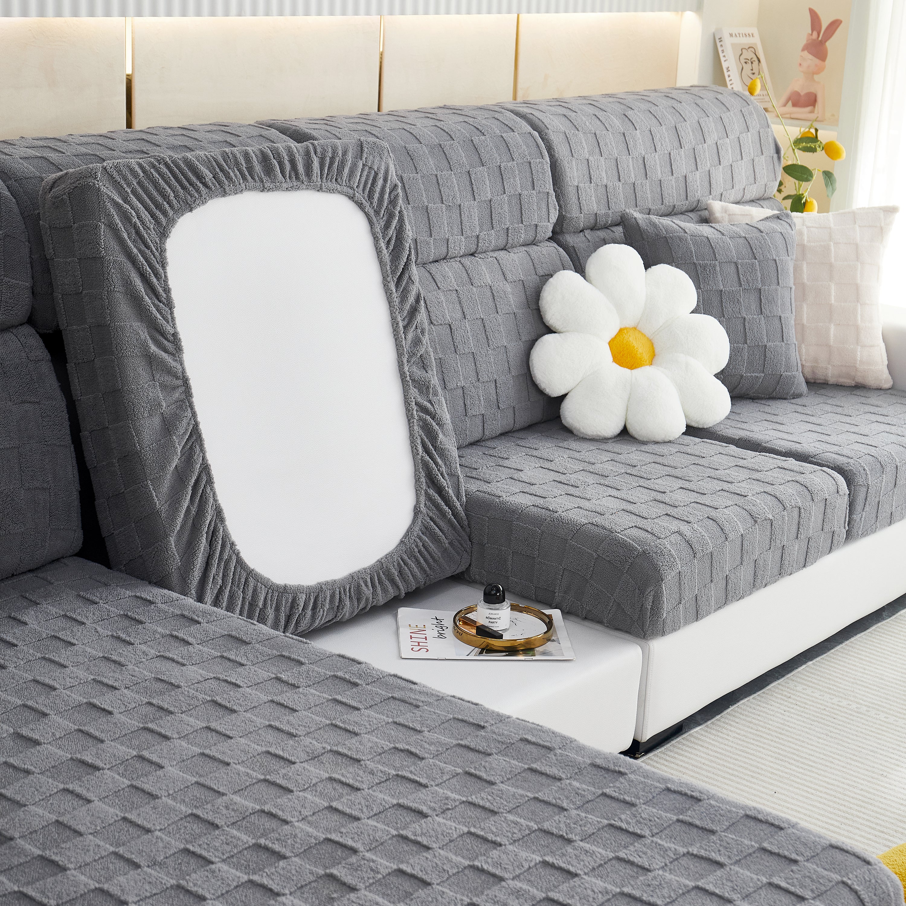Stretchable Cotton Velvet Sofa Cover Furniture Covers for Pets Slipcovers and Couch Cushion Covers - Image 51