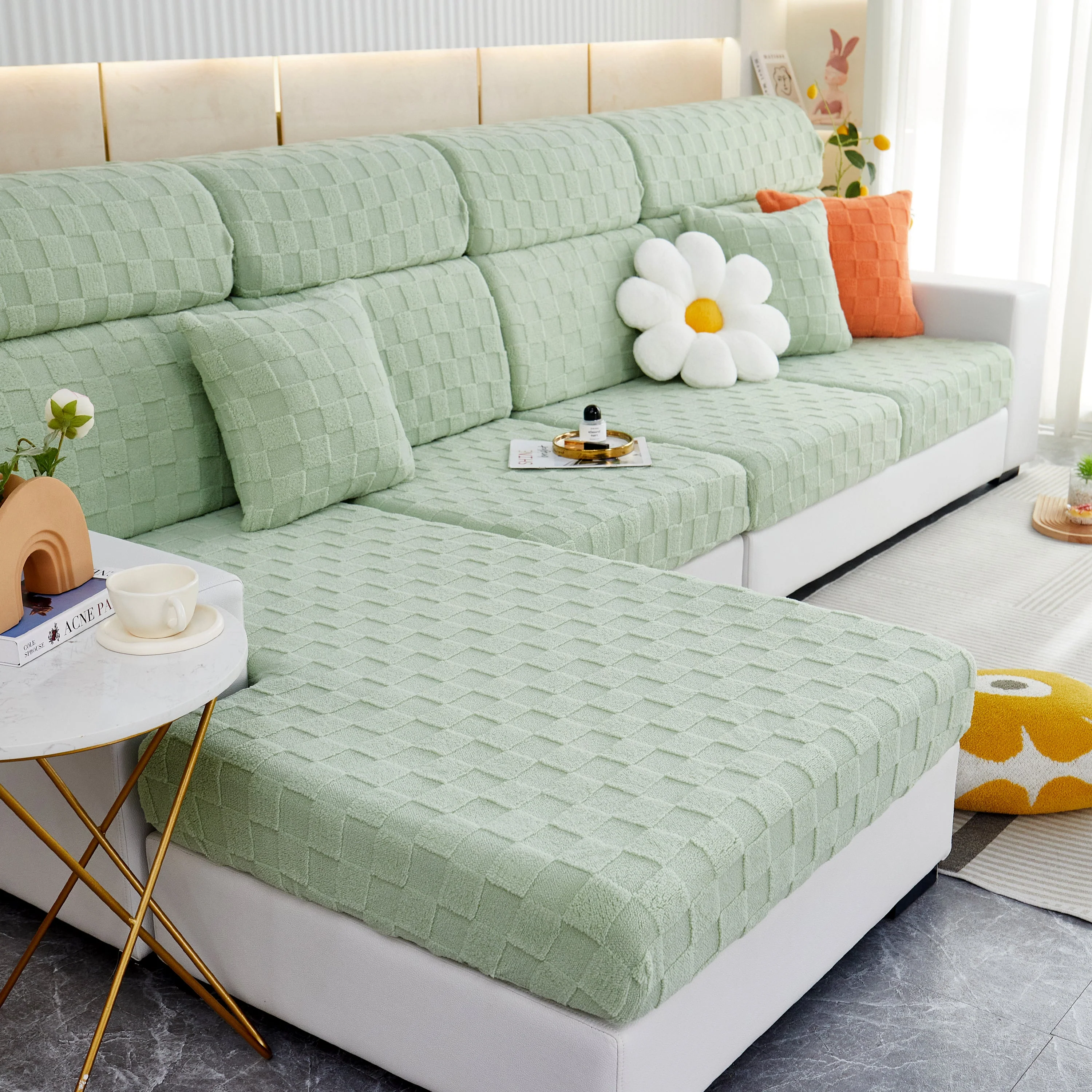 Stretchable Cotton Velvet Sofa Cover Furniture Covers for Pets Slipcovers and Couch Cushion Covers - Image 6