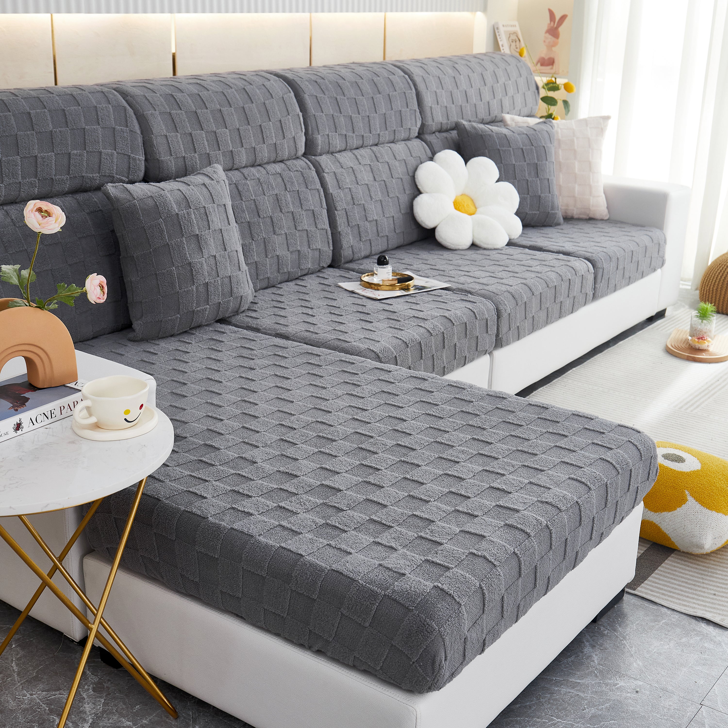 Stretchable Cotton Velvet Sofa Cover Furniture Covers for Pets Slipcovers and Couch Cushion Covers - Image 8