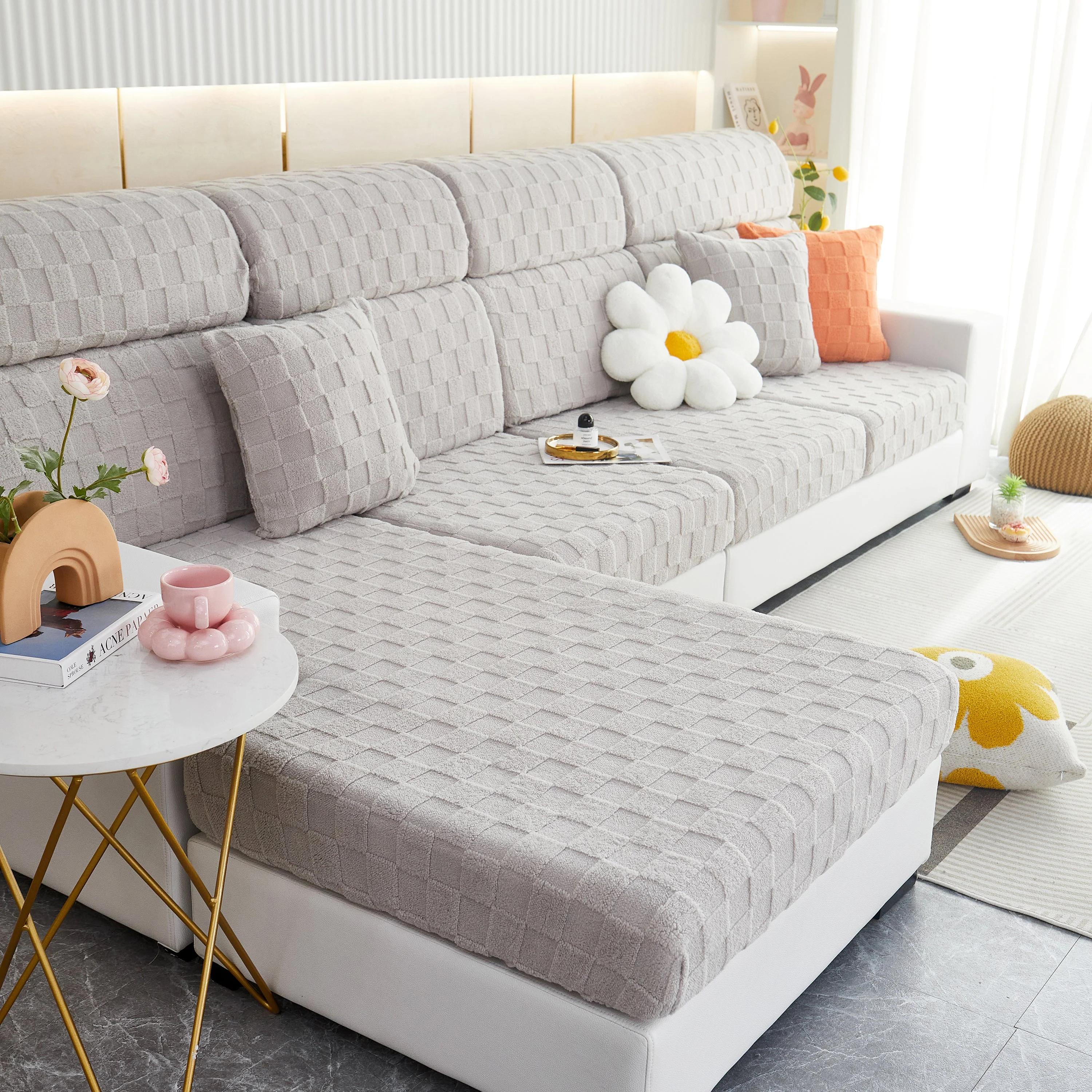 Stretchable Cotton Velvet Sofa Cover Furniture Covers for Pets Slipcovers and Couch Cushion Covers - Image 9