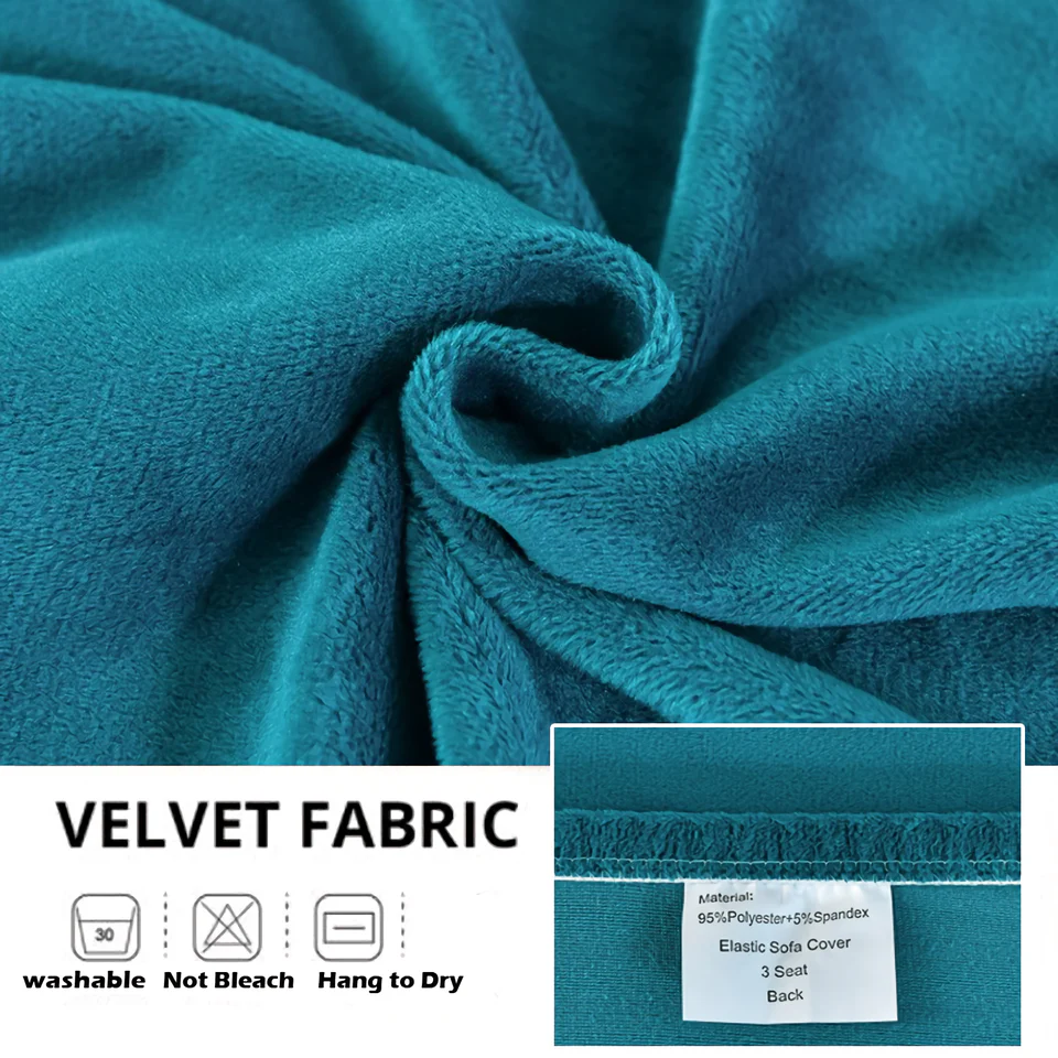 Stretchable Thick Velvet Sofa Cover for L Shaped Corner Sofa in Living Room Fits 1/2/3/4 Seater Couches - Image 5