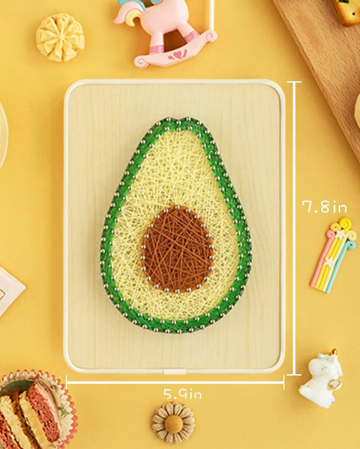 String Art DIY Kit - Avocado. Wizardi Craft Kit F07-M12-3-DHBC28014 - Image 2