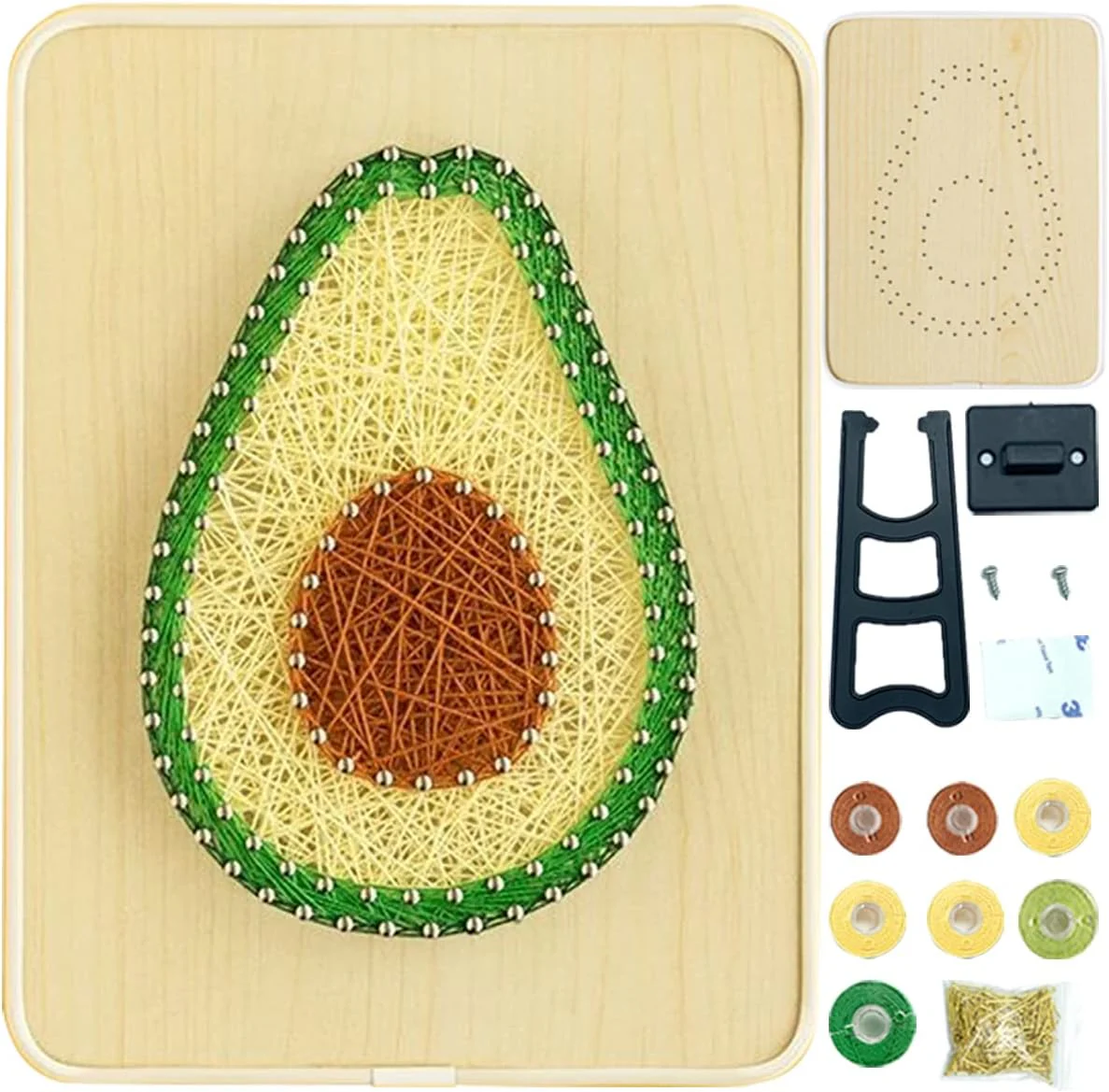 String Art DIY Kit - Avocado. Wizardi Craft Kit F07-M12-3-DHBC28014 - Image 3