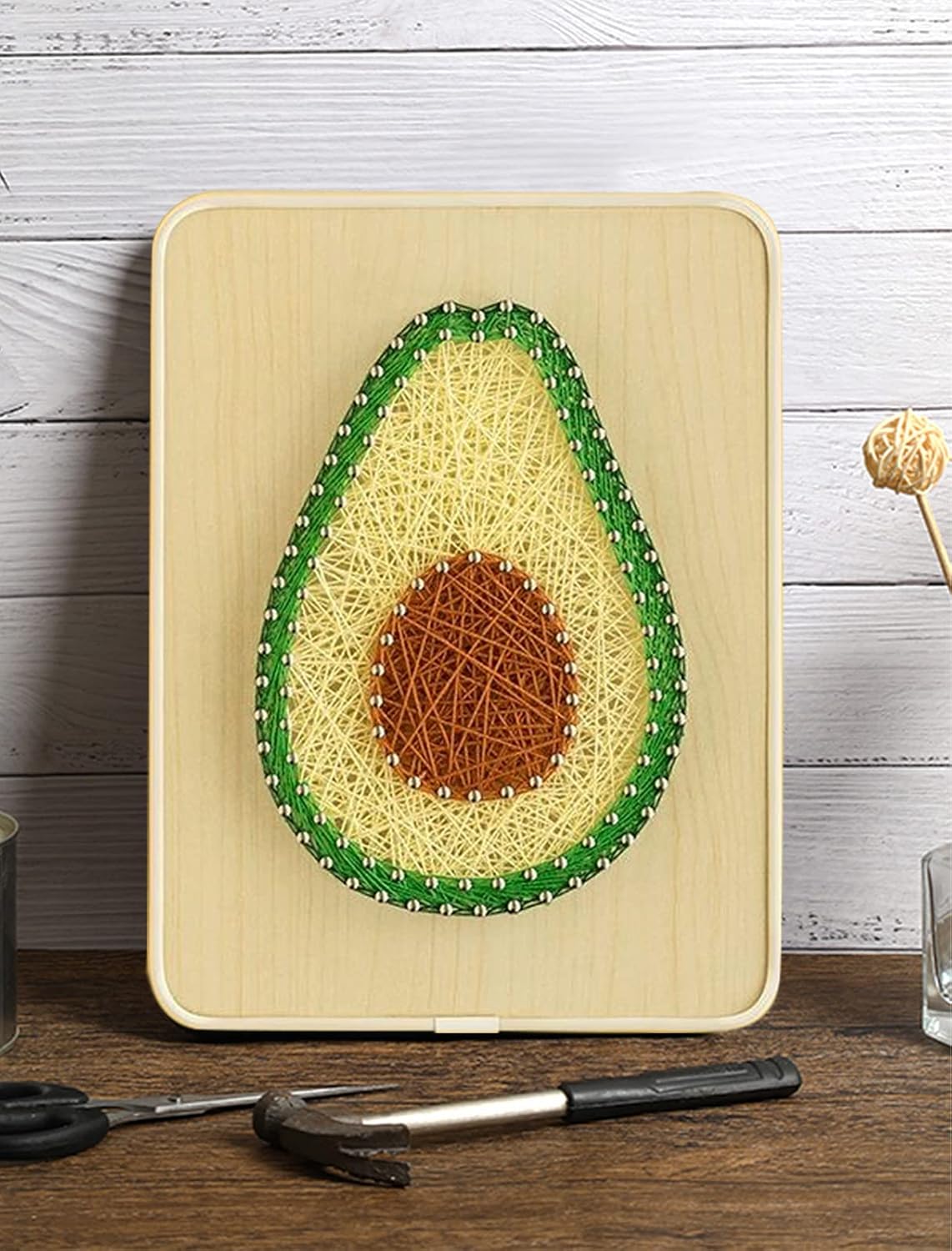 String Art DIY Kit - Avocado. Wizardi Craft Kit F07-M12-3-DHBC28014 - Image 4