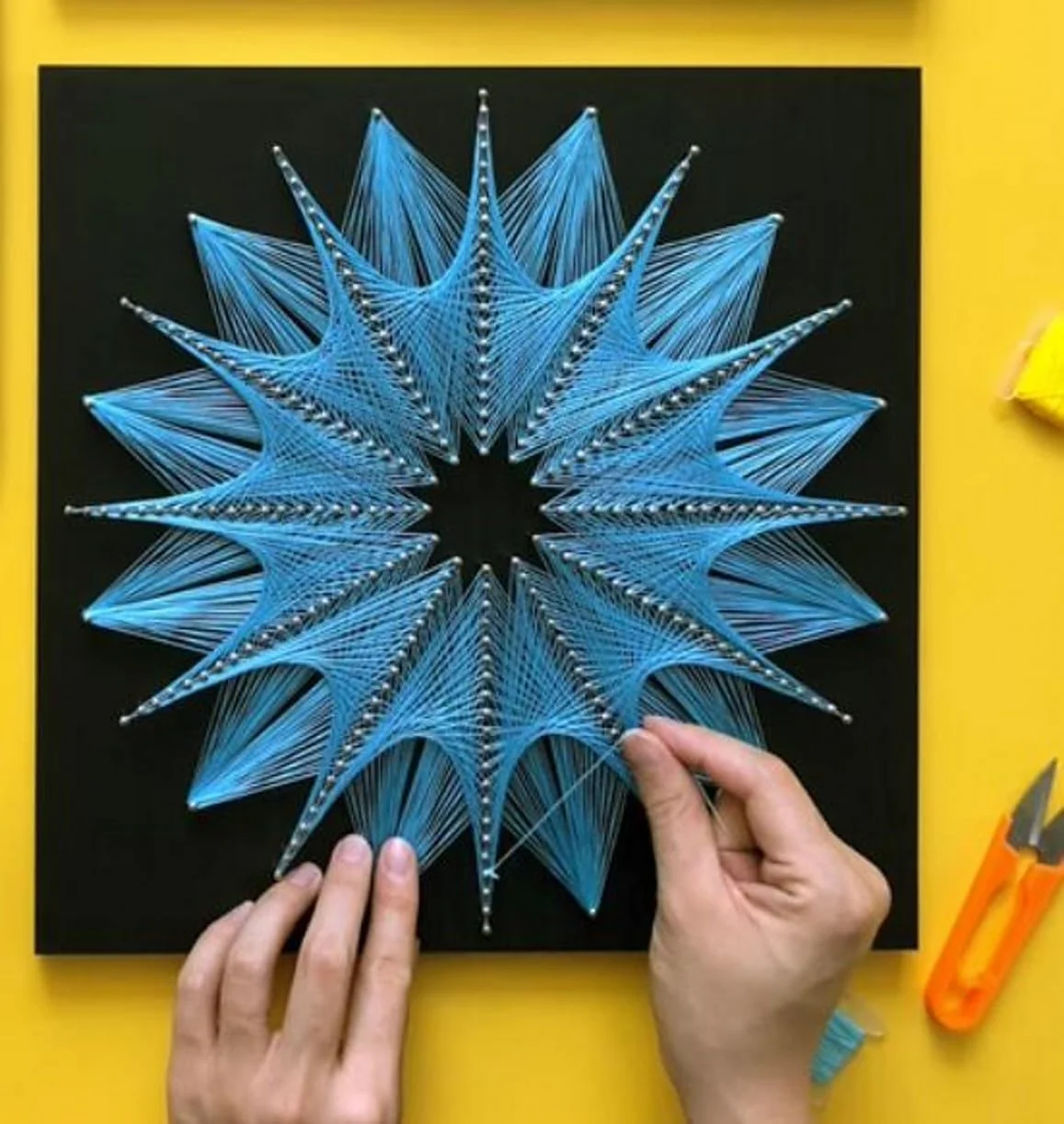String Art DIY Kit - Blossom. Wizardi Geometry Nail Painting F07-M12-2-DHGG29225 - Image 2