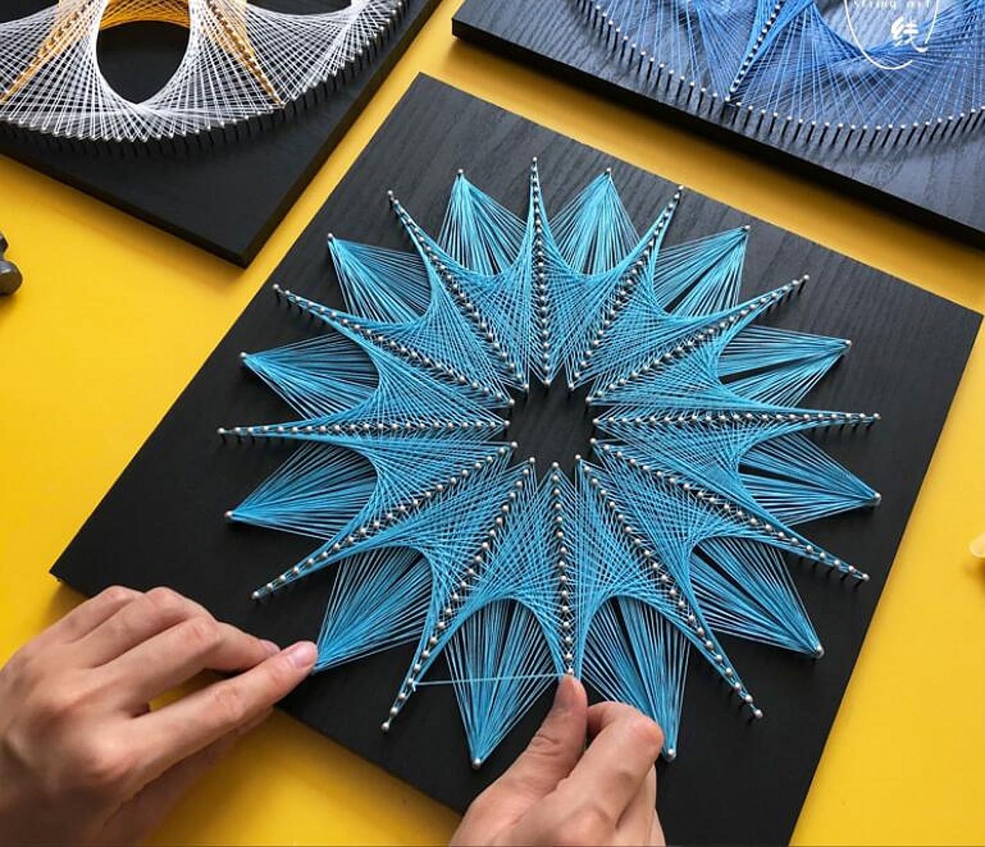 String Art DIY Kit - Blossom. Wizardi Geometry Nail Painting F07-M12-2-DHGG29225 - Image 3