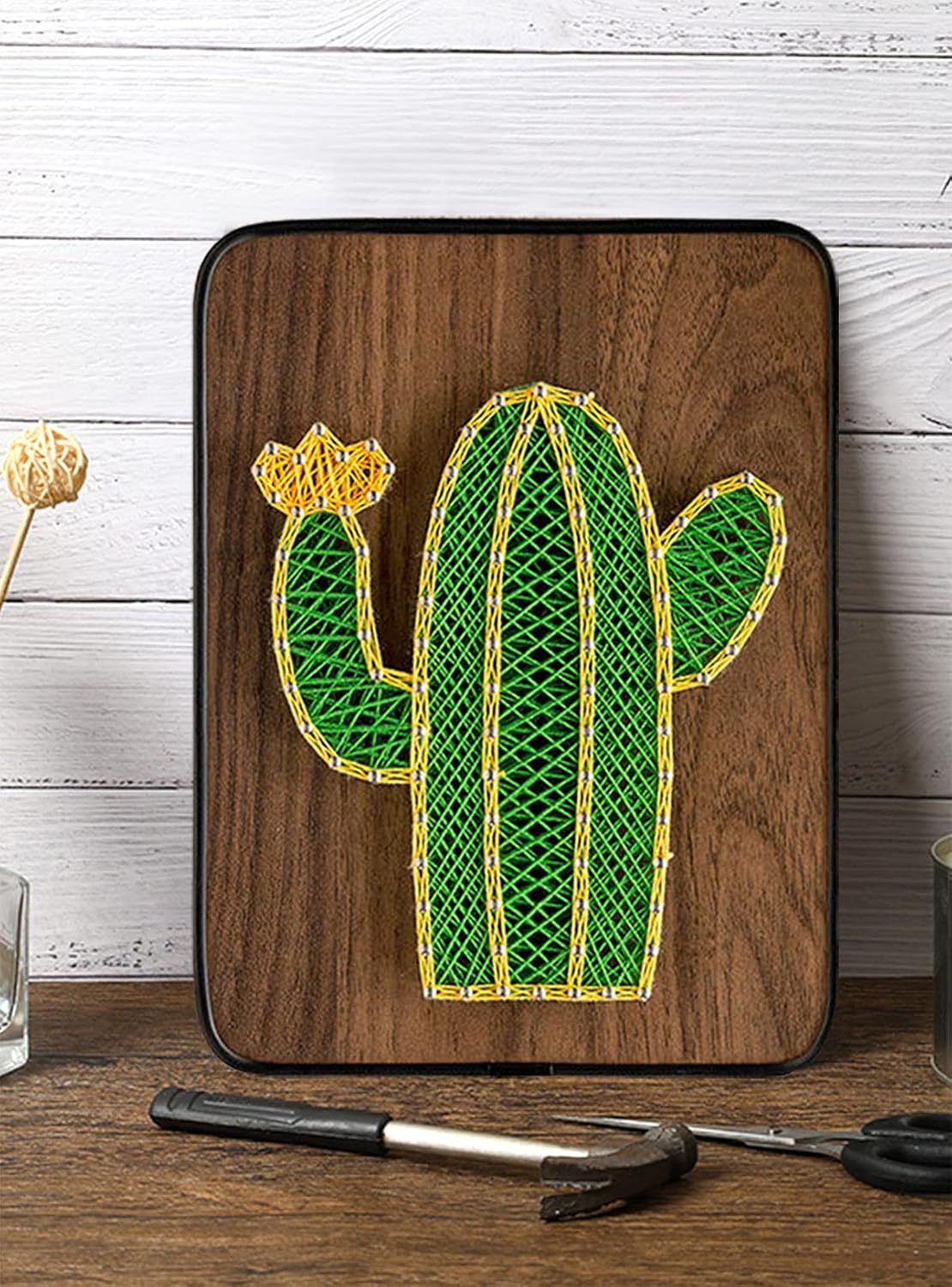 String Art DIY Kit - Cactus. Wizardi Craft Kit F07-M12-3-DH5012 - Image 2