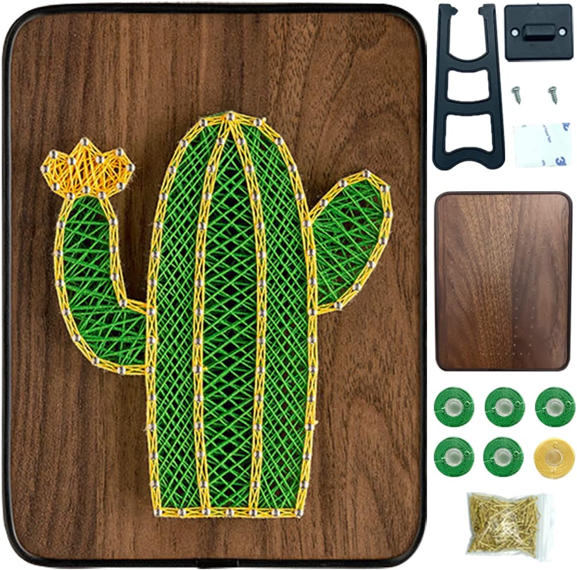 String Art DIY Kit - Cactus. Wizardi Craft Kit F07-M12-3-DH5012 - Image 3