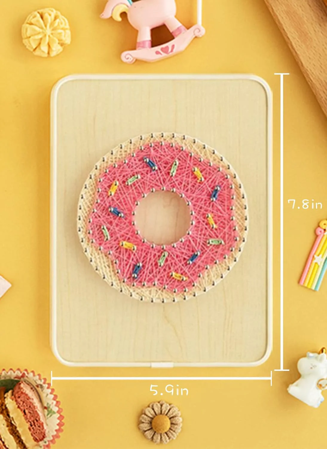 String Art DIY Kit - Donut. Wizardi Craft Kit F07-M12-3-DHBC28012 - Image 2