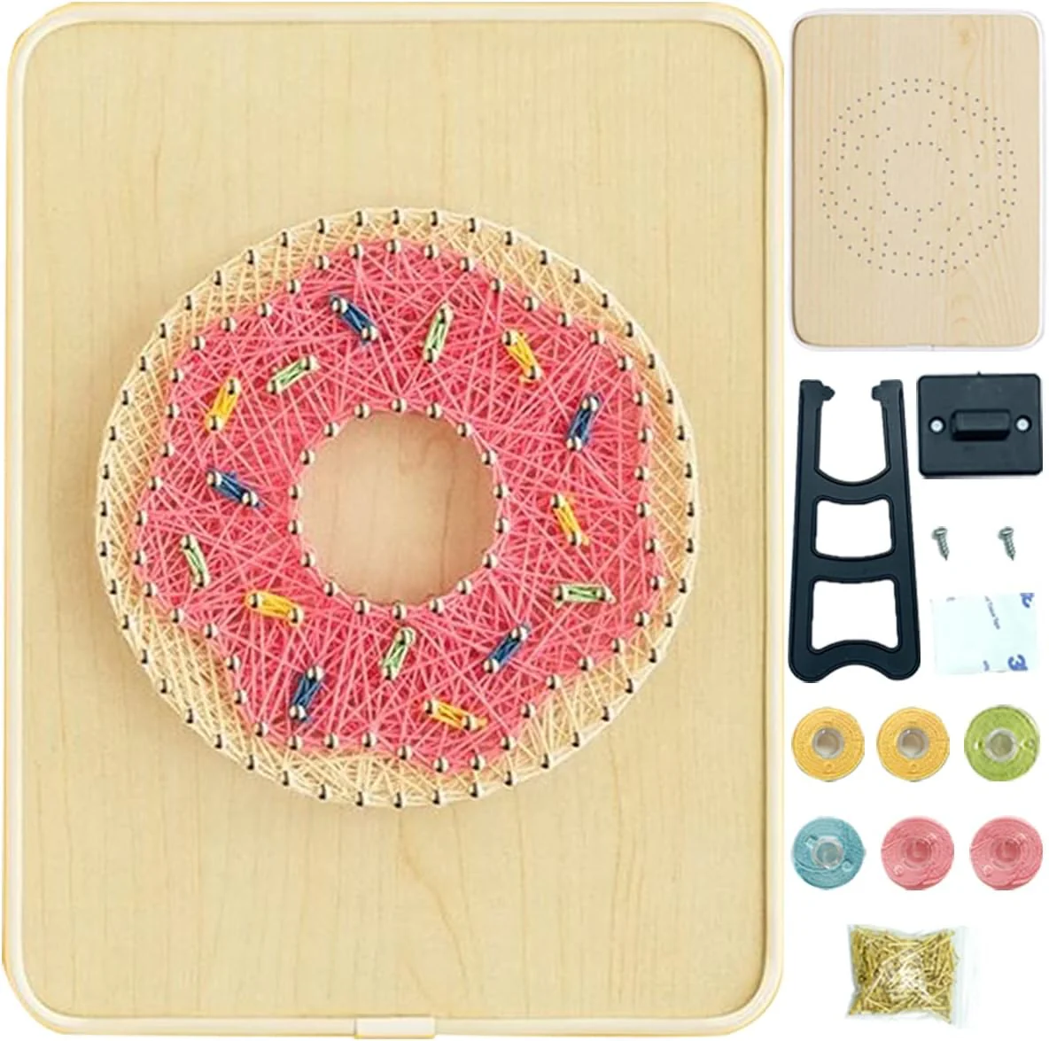 String Art DIY Kit - Donut. Wizardi Craft Kit F07-M12-3-DHBC28012 - Image 3