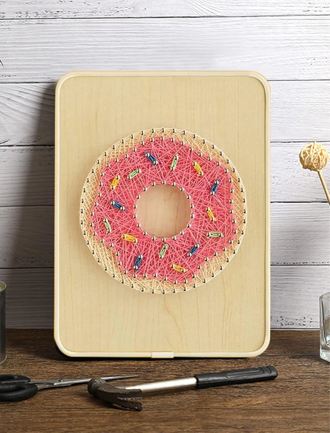 String Art DIY Kit - Donut. Wizardi Craft Kit F07-M12-3-DHBC28012 - Image 4