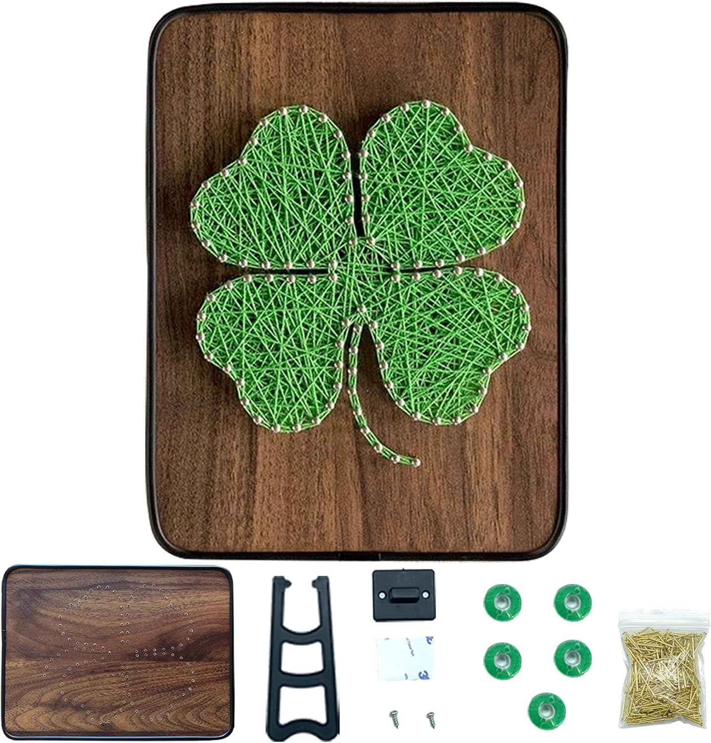 String Art DIY Kit - Four Leaf Clover. Wizardi Craft Kit F07-M12-3-DH5015 - Image 2