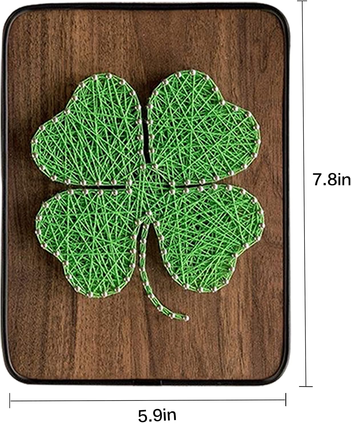 String Art DIY Kit - Four Leaf Clover. Wizardi Craft Kit F07-M12-3-DH5015 - Image 3