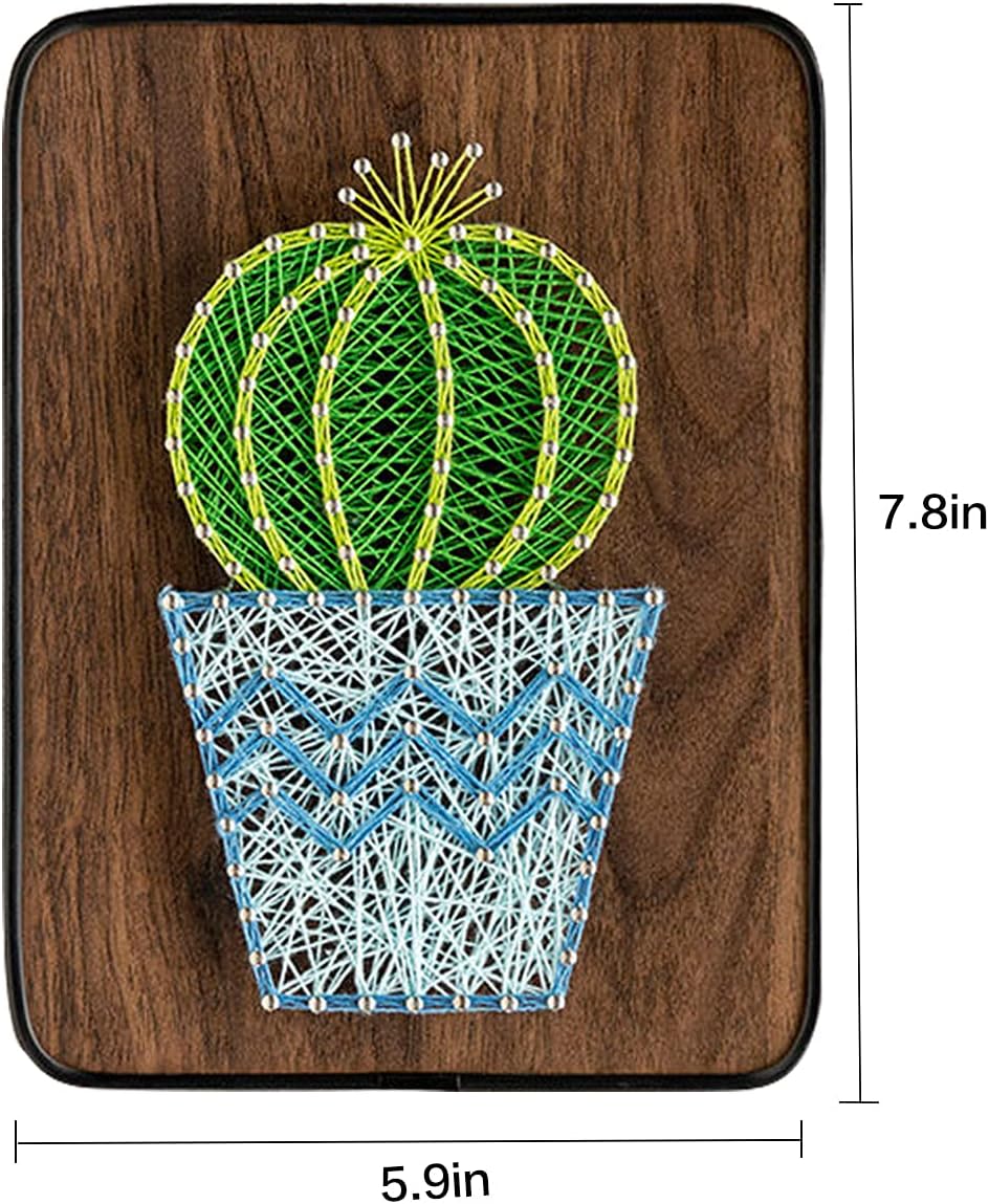 String Art DIY Kit - Potted Cactus. Wizardi Craft Kit F07-M12-3-DH9010 - Image 4